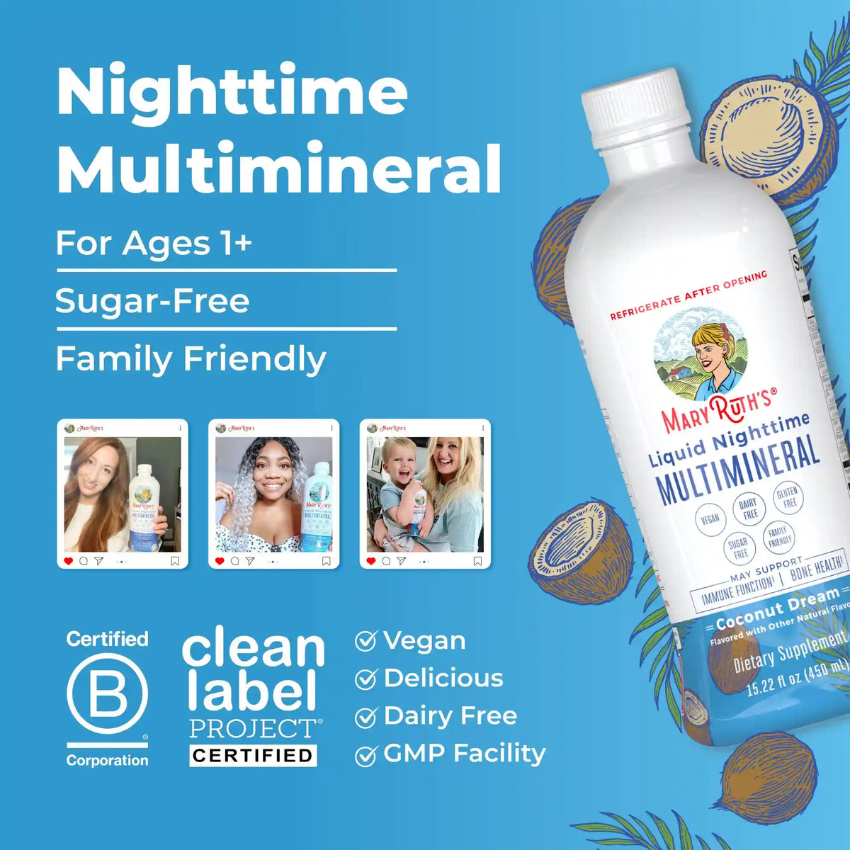 Liquid Nighttime Multimineral (Coconut) 15.22oz