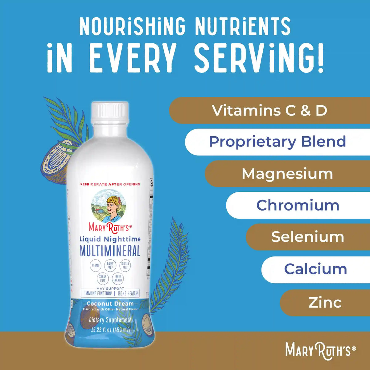 Liquid Nighttime Multimineral (Coconut) 15.22oz