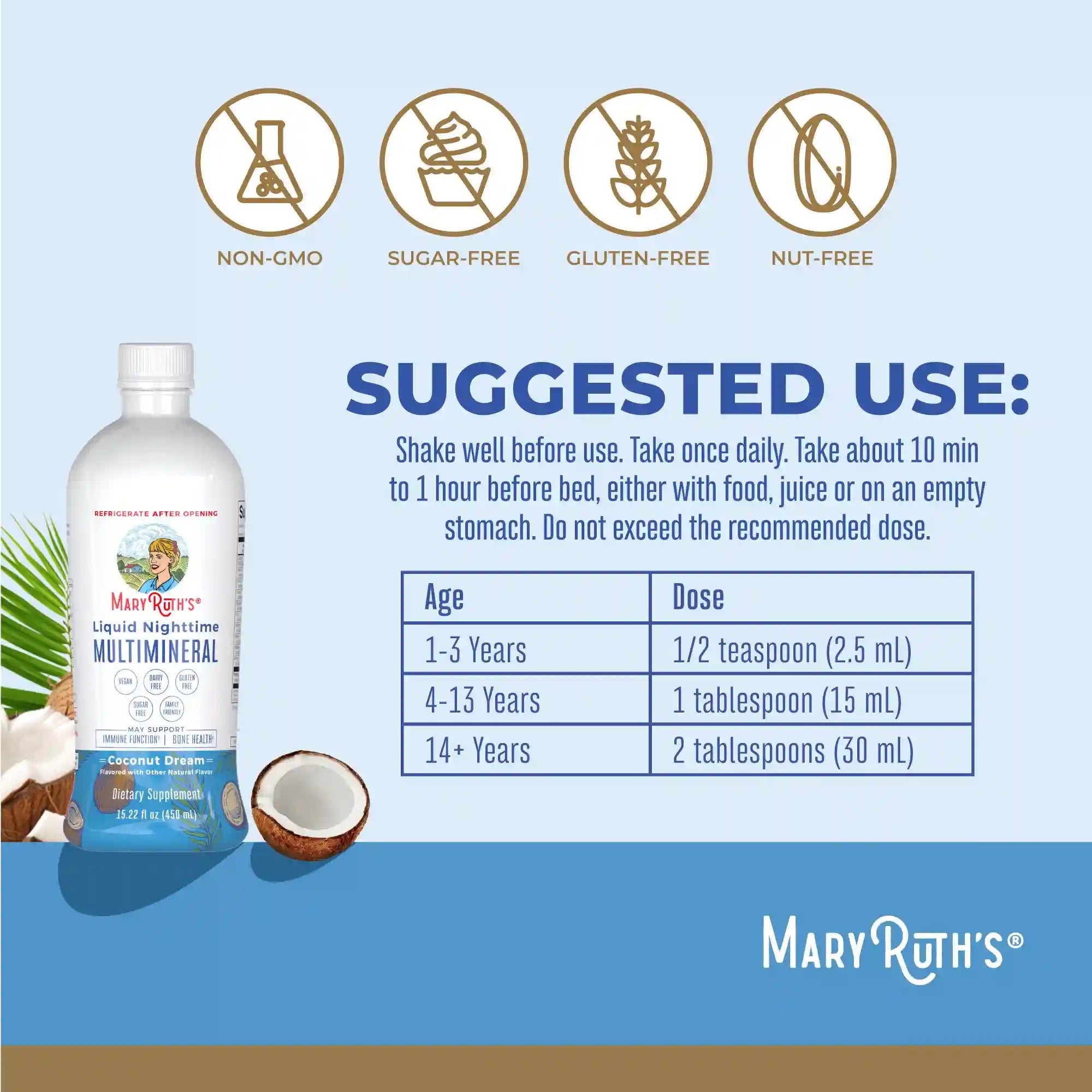 Liquid Nighttime Multimineral (Coconut) 15.22oz