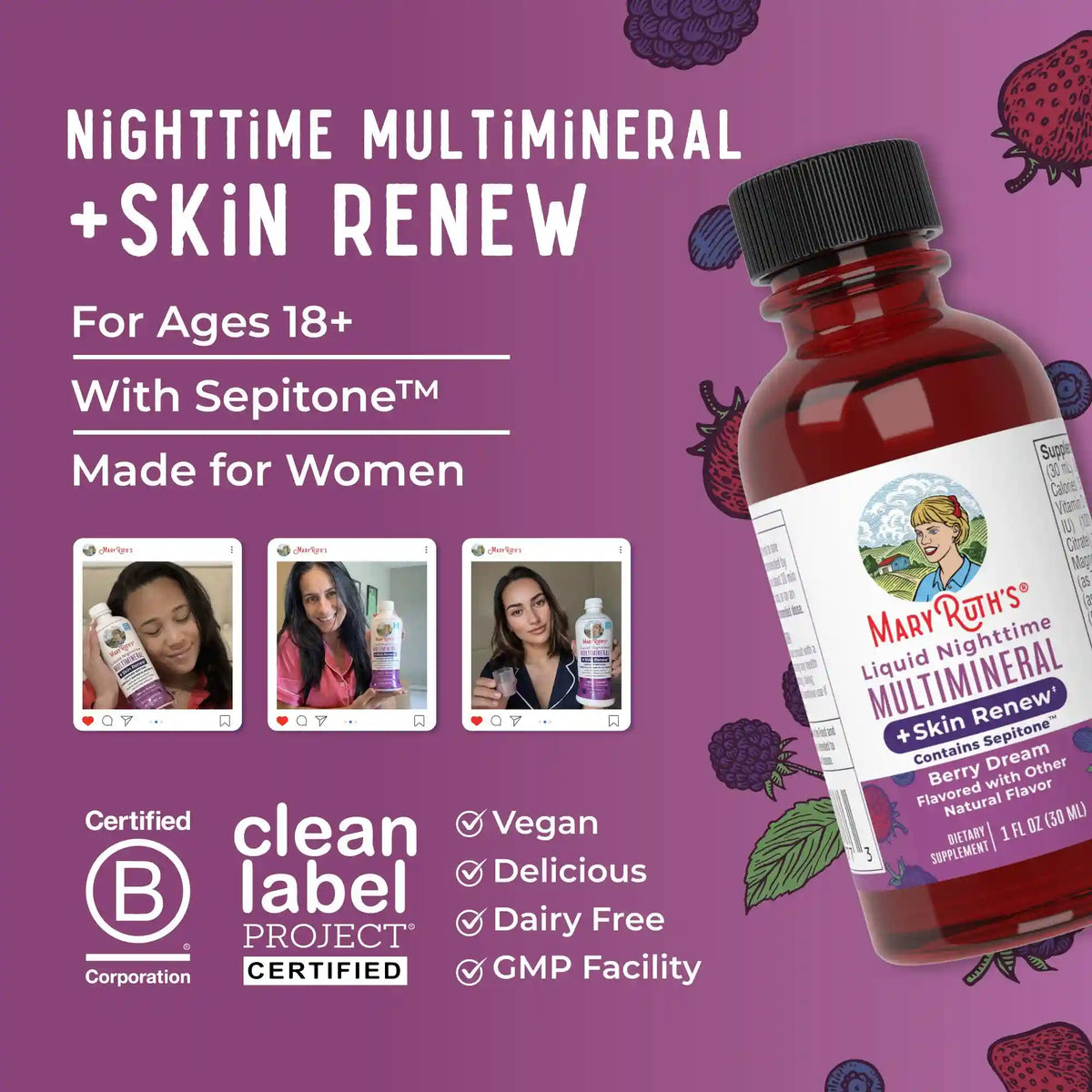 Liquid Nighttime Multimineral + Skin Renew Travel Pack
