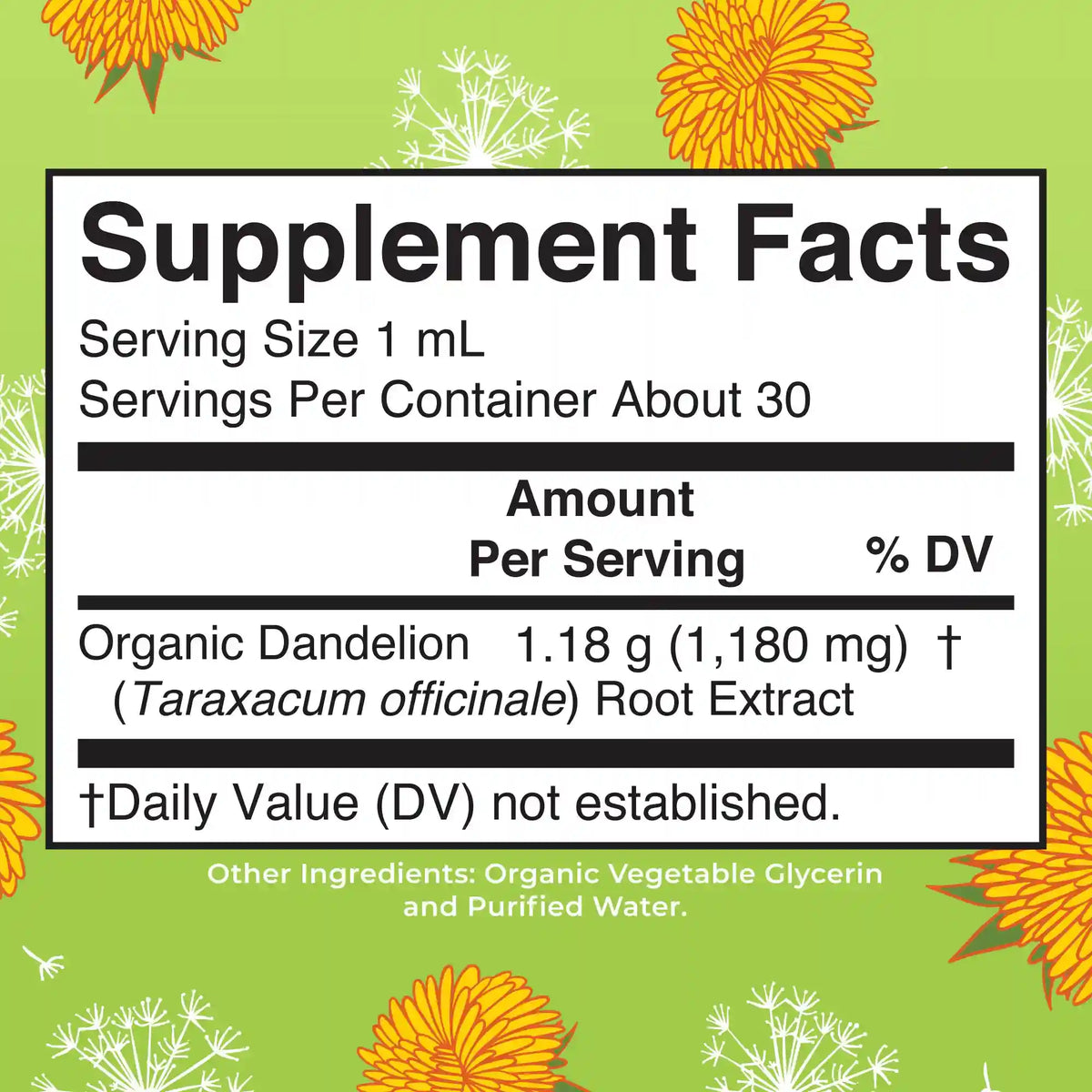 Organic Dandelion Root Liquid Extract