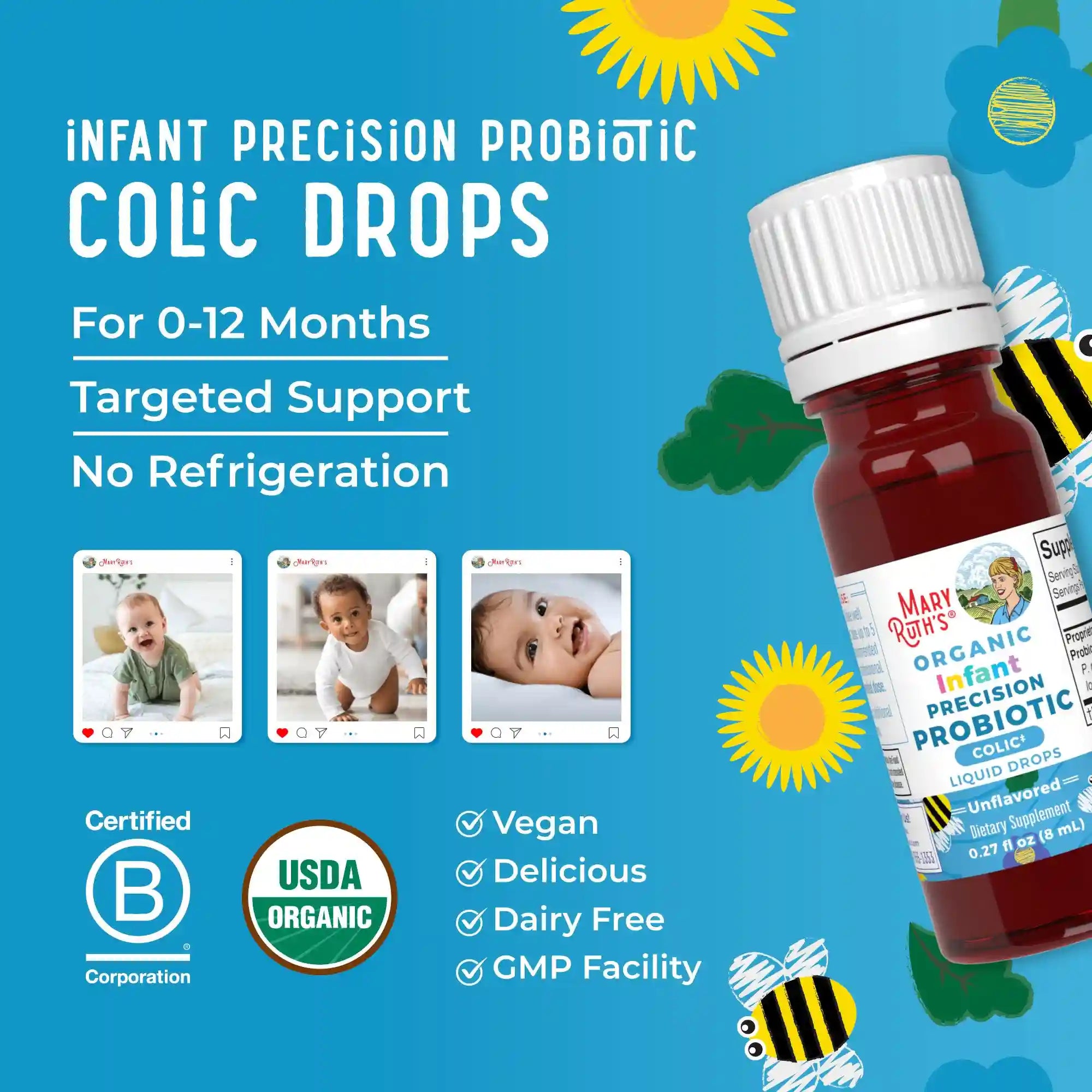 Organic Infant Precision Probiotic Colic Liquid Drops