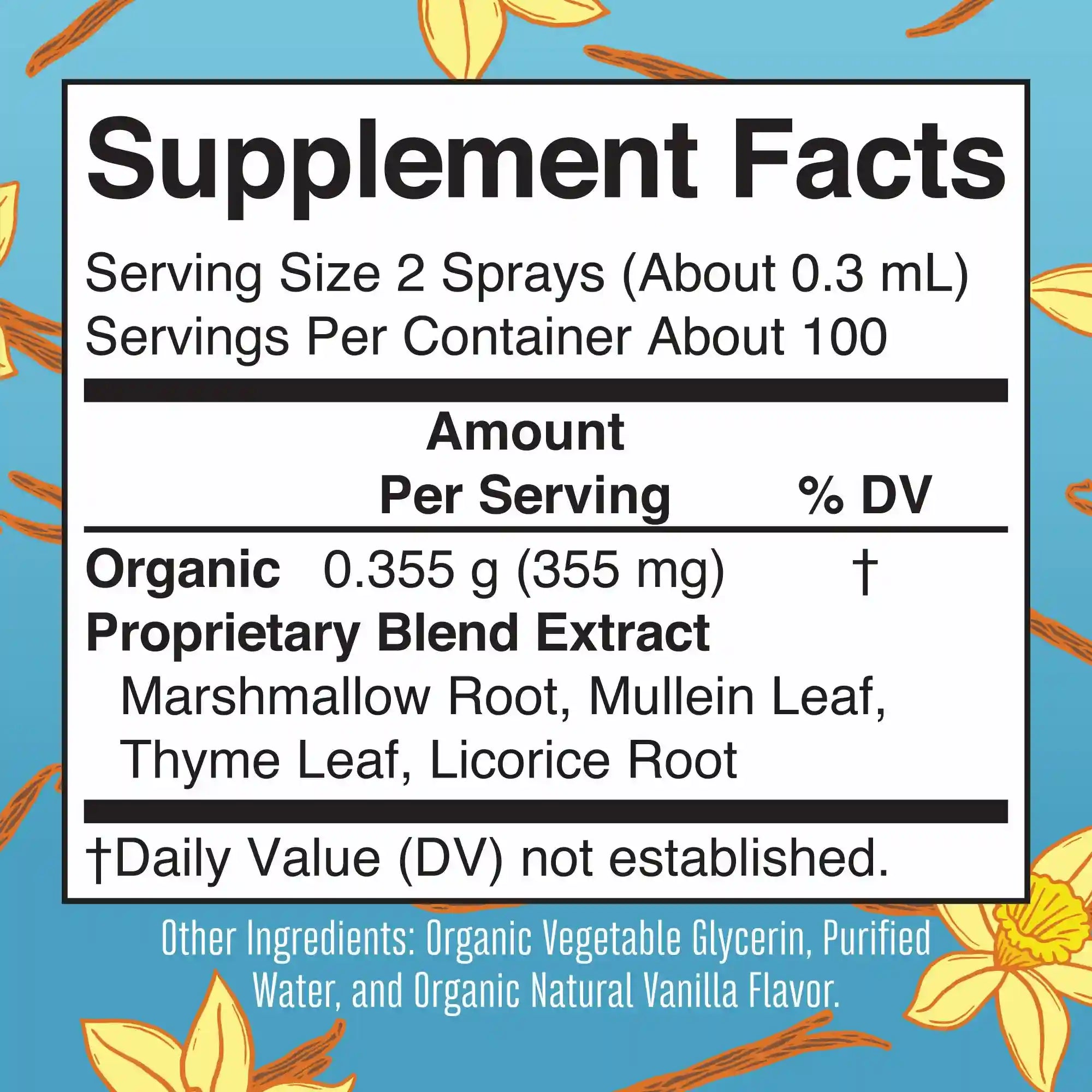 Organic Throat Spray (Vanilla)