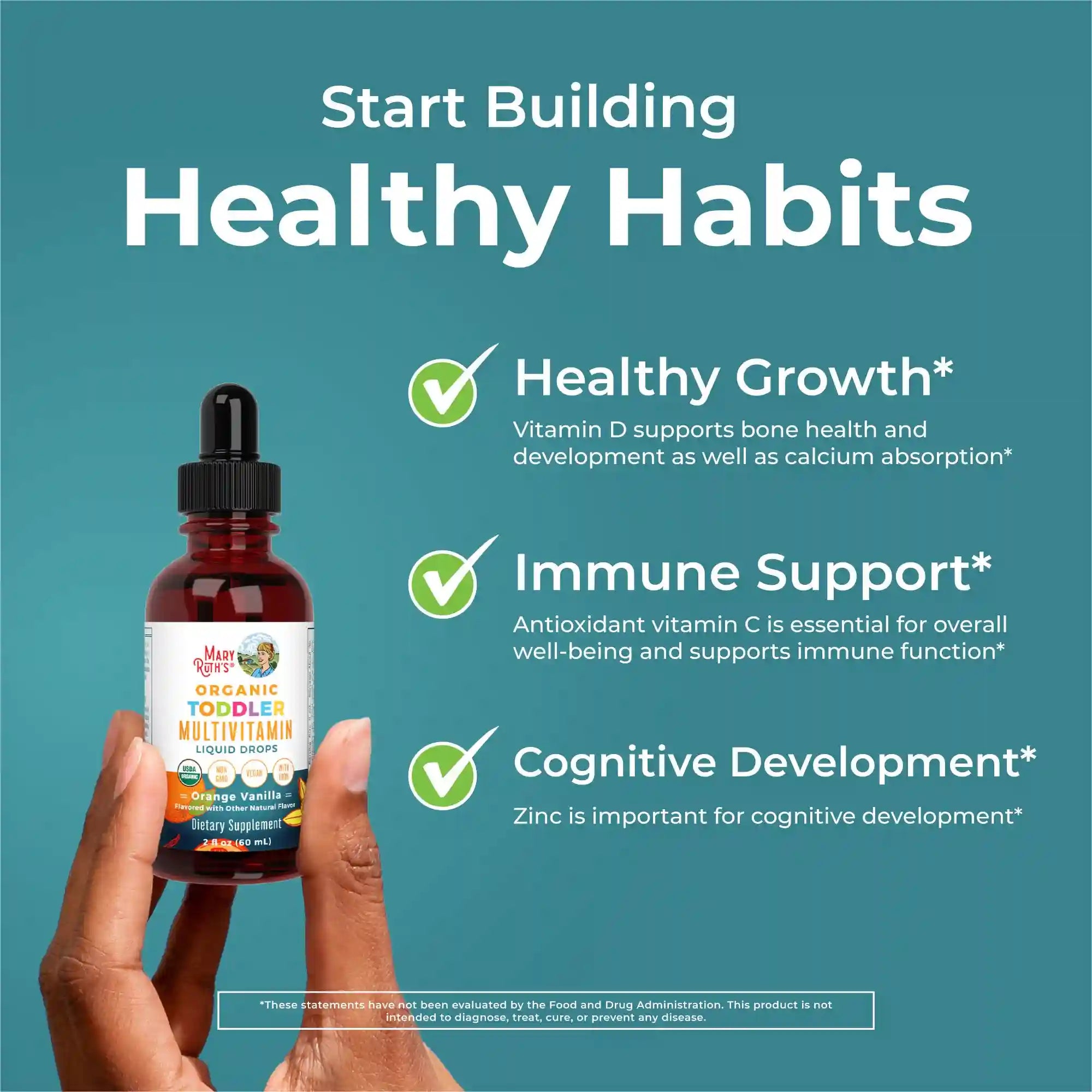 Organic Toddler Multivitamin Liquid Drops With Iron