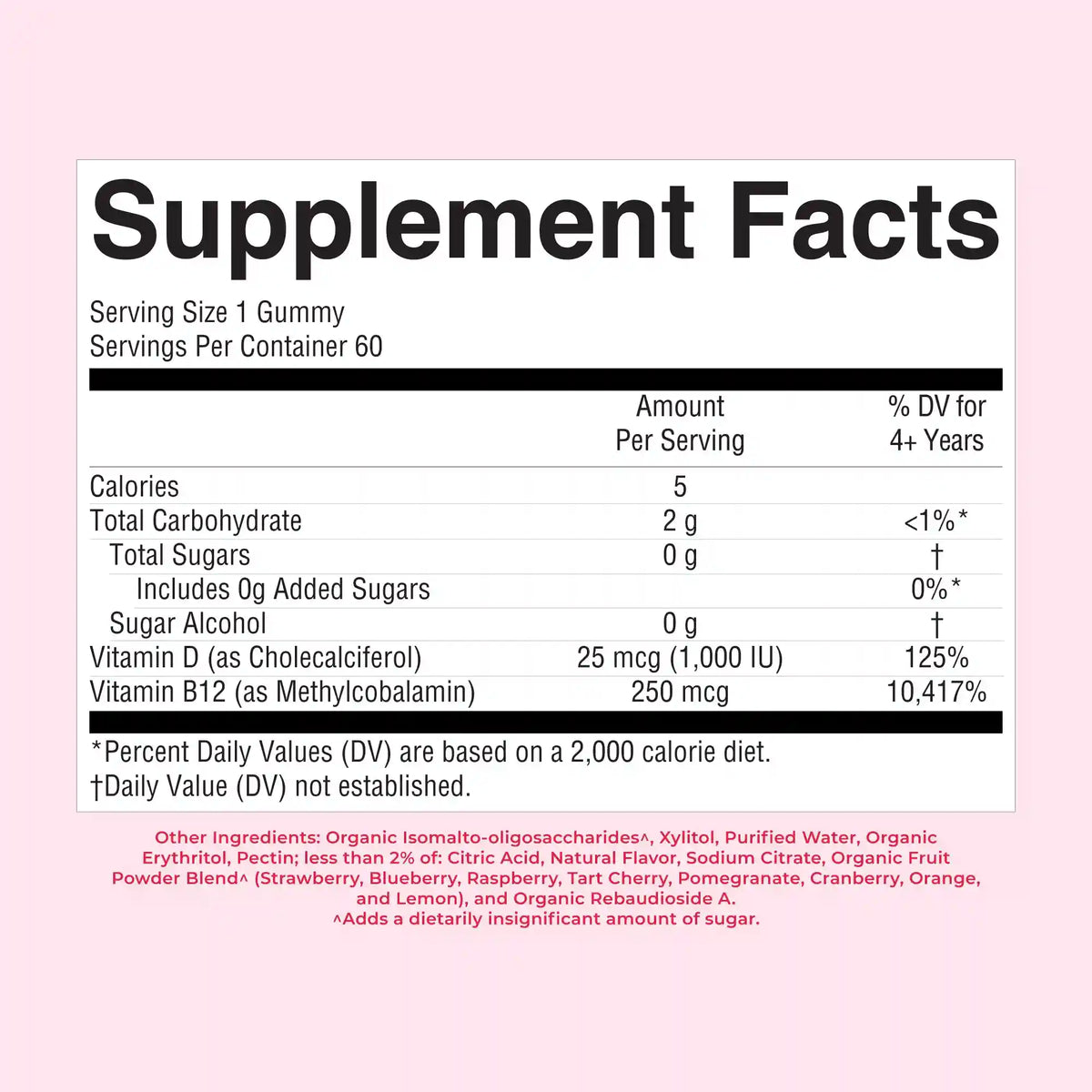 Sugar-Free D3 + B12 Gummies