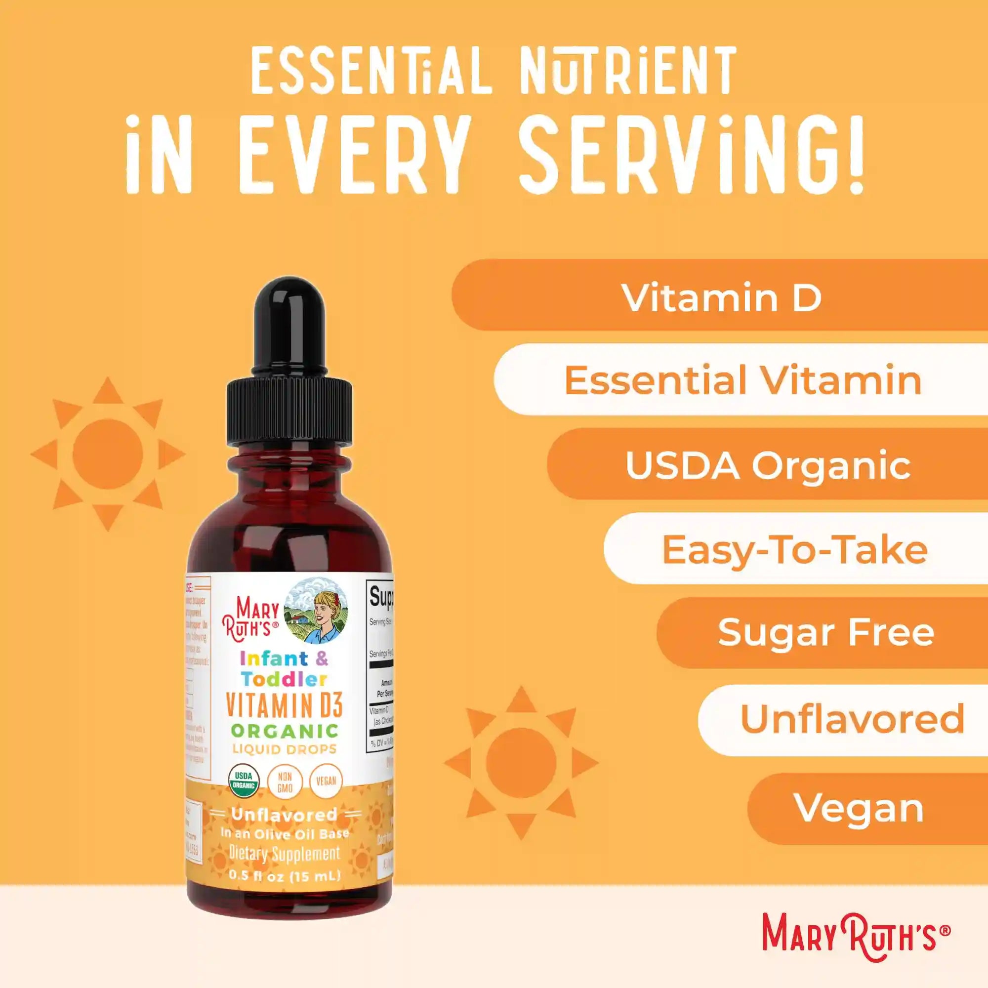 Infant & Toddler Vitamin D3 Organic Liquid Drops