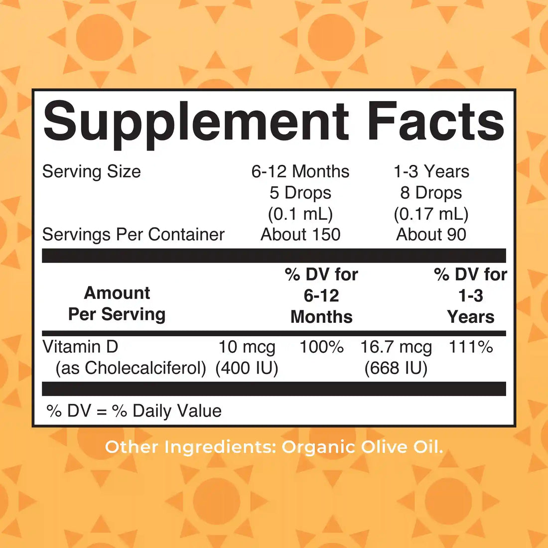 Infant & Toddler Vitamin D3 Organic Liquid Drops