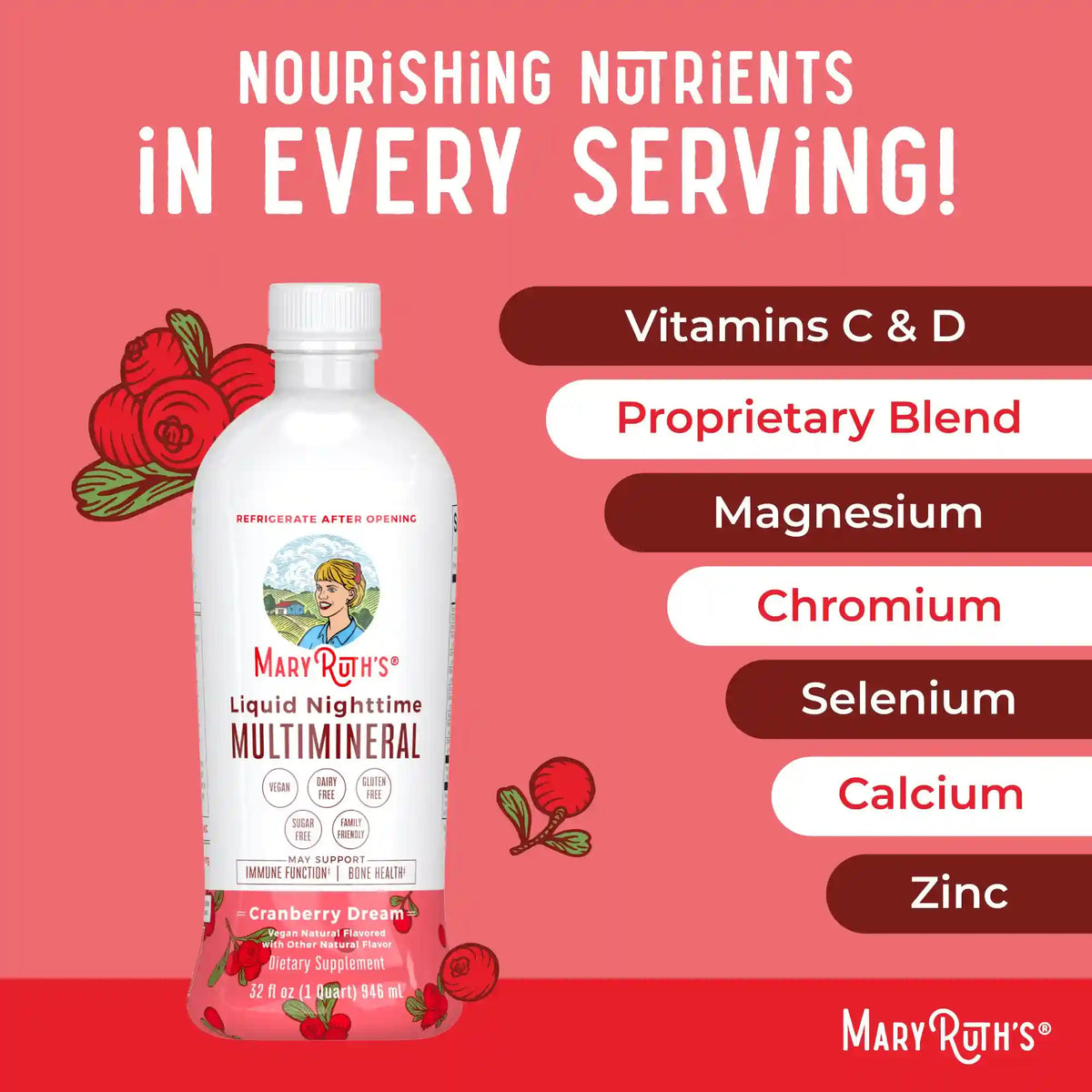Liquid Nighttime Multimineral (Cranberry)