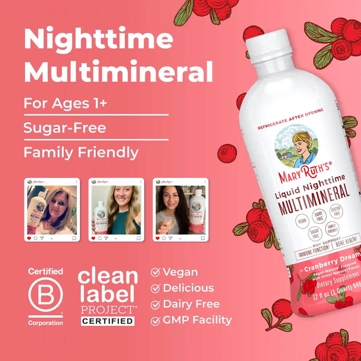 Liquid Nighttime Multimineral (Cranberry)