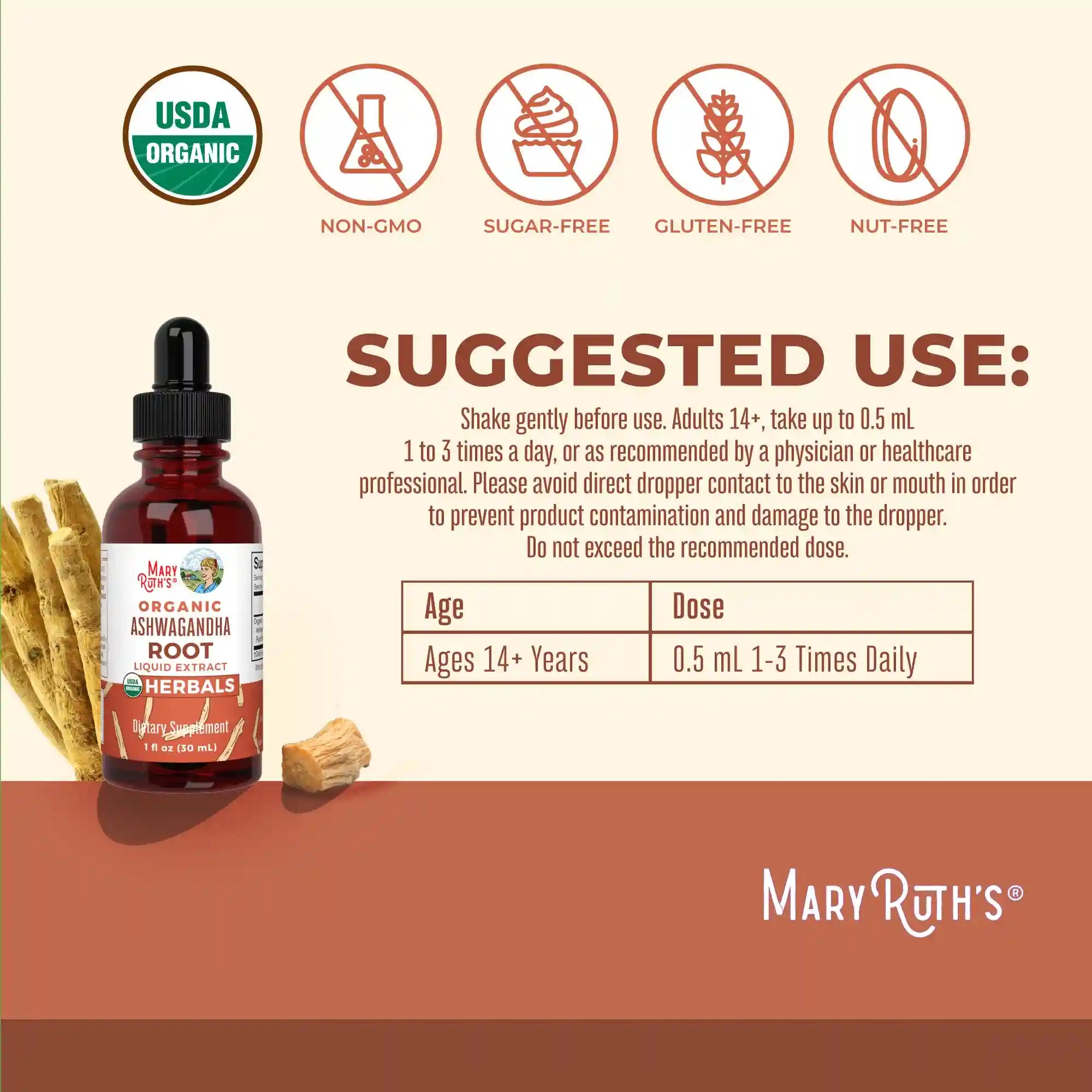 Organic Ashwagandha Root Liquid Drops
