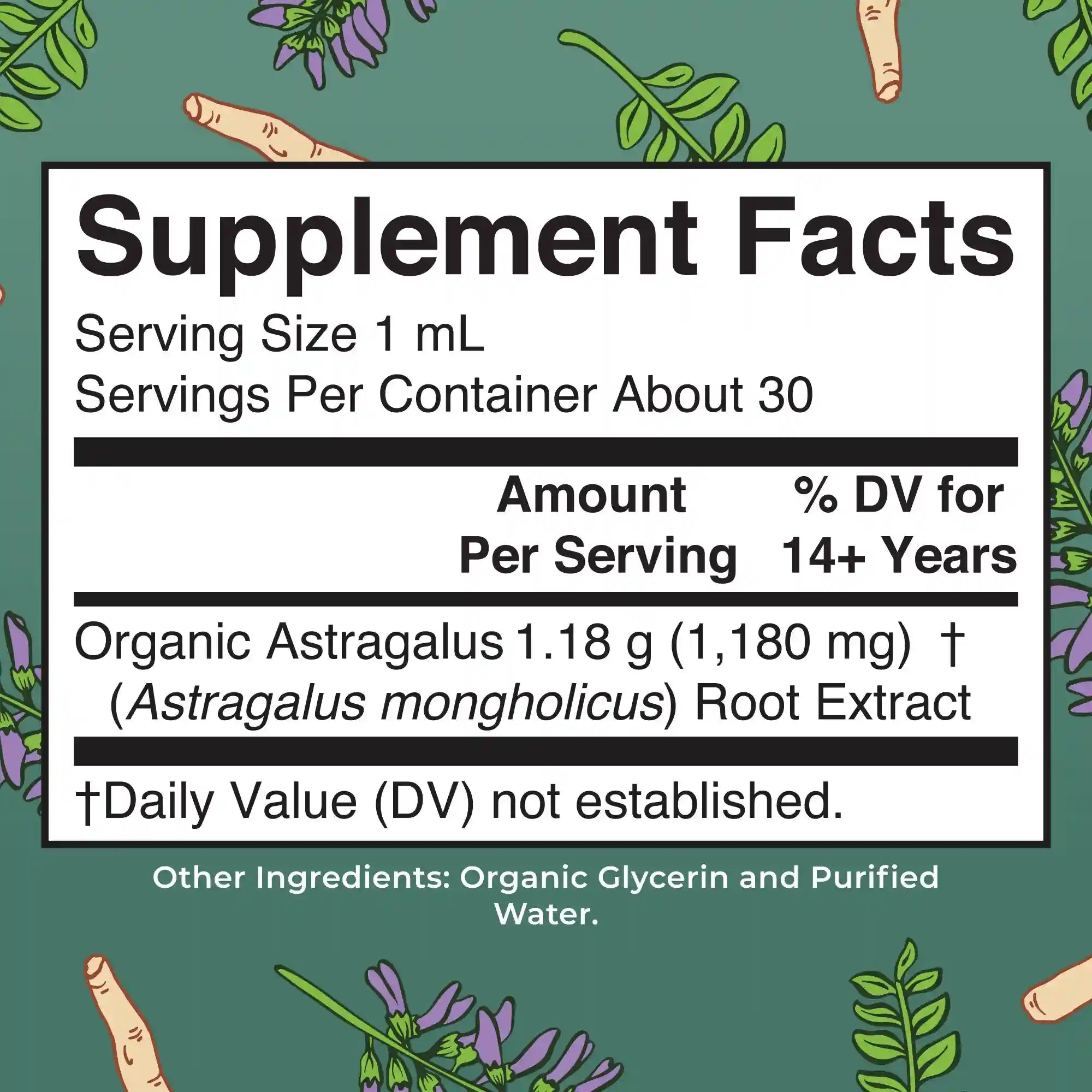 Organic Astragalus Root Herbal Drops