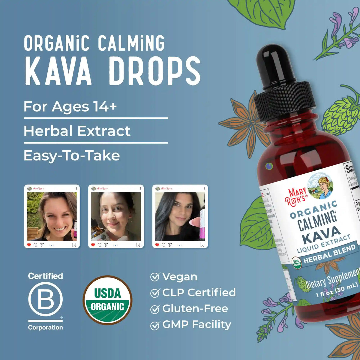 Organic Calming Kava Liquid Drops