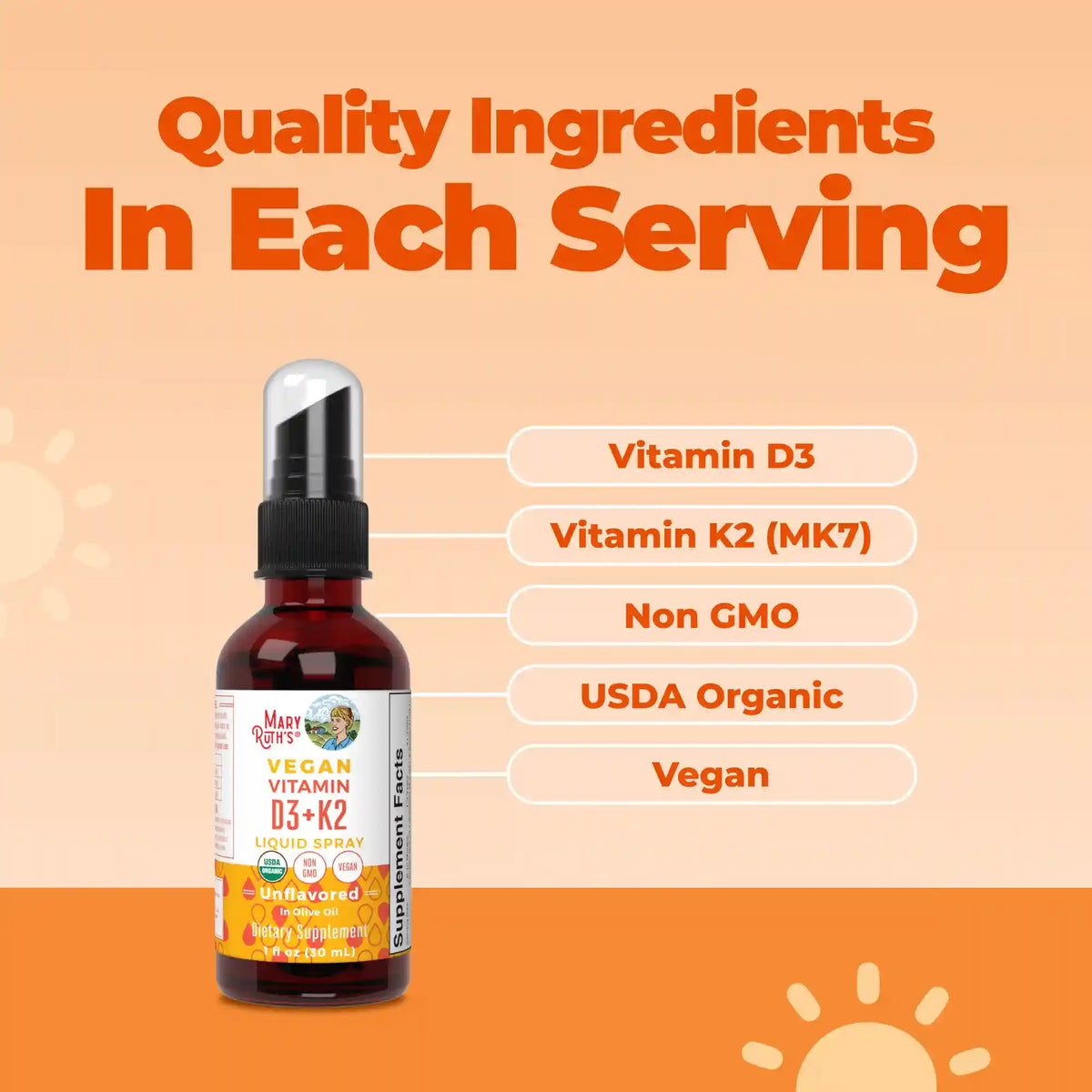 Organic D3 + K2 Spray