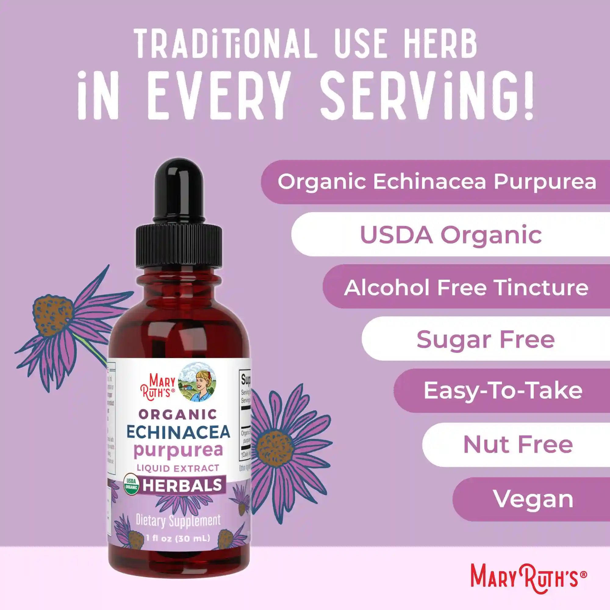Organic Echinacea Purpurea Herbal Liquid Drops