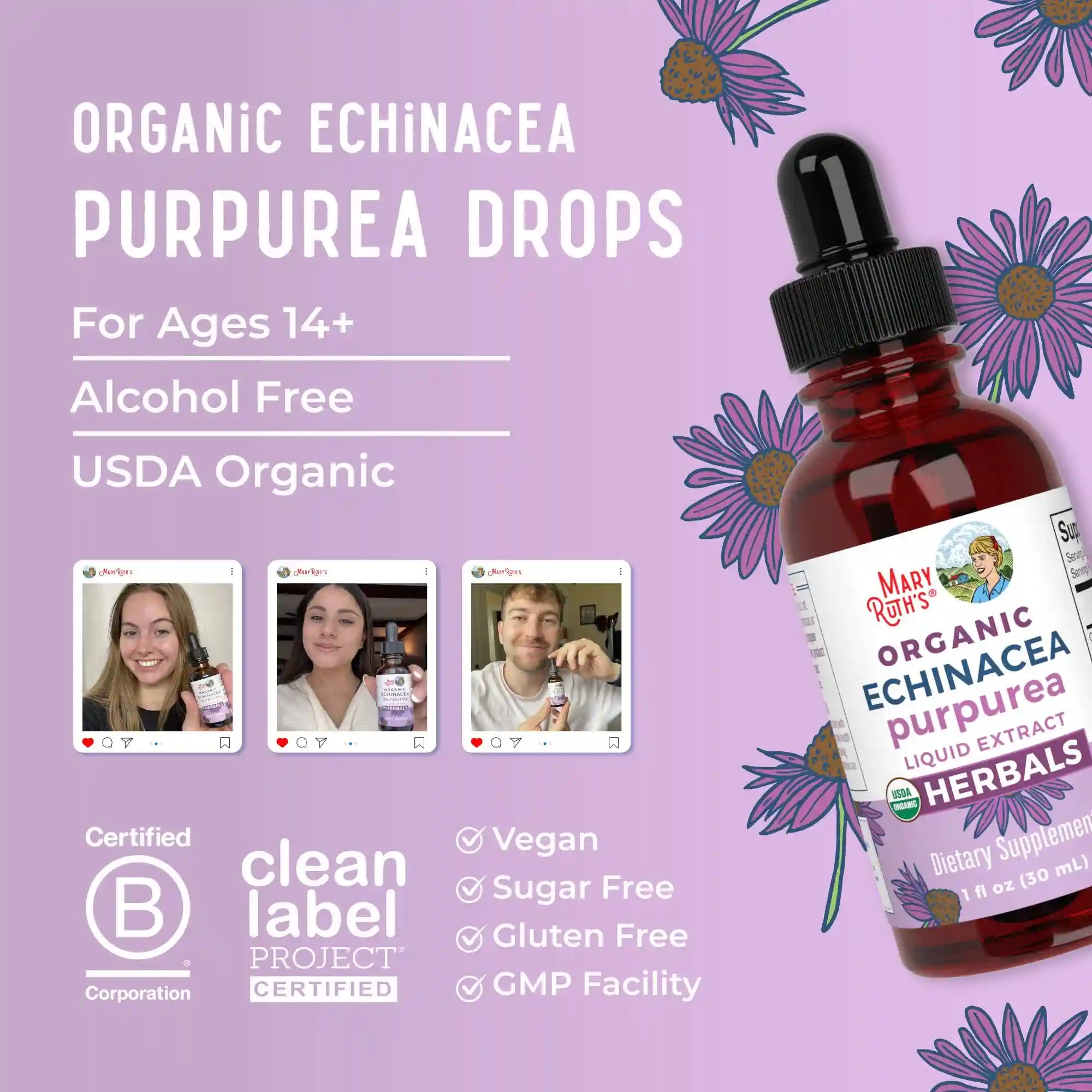 Organic Echinacea Purpurea Herbal Liquid Drops