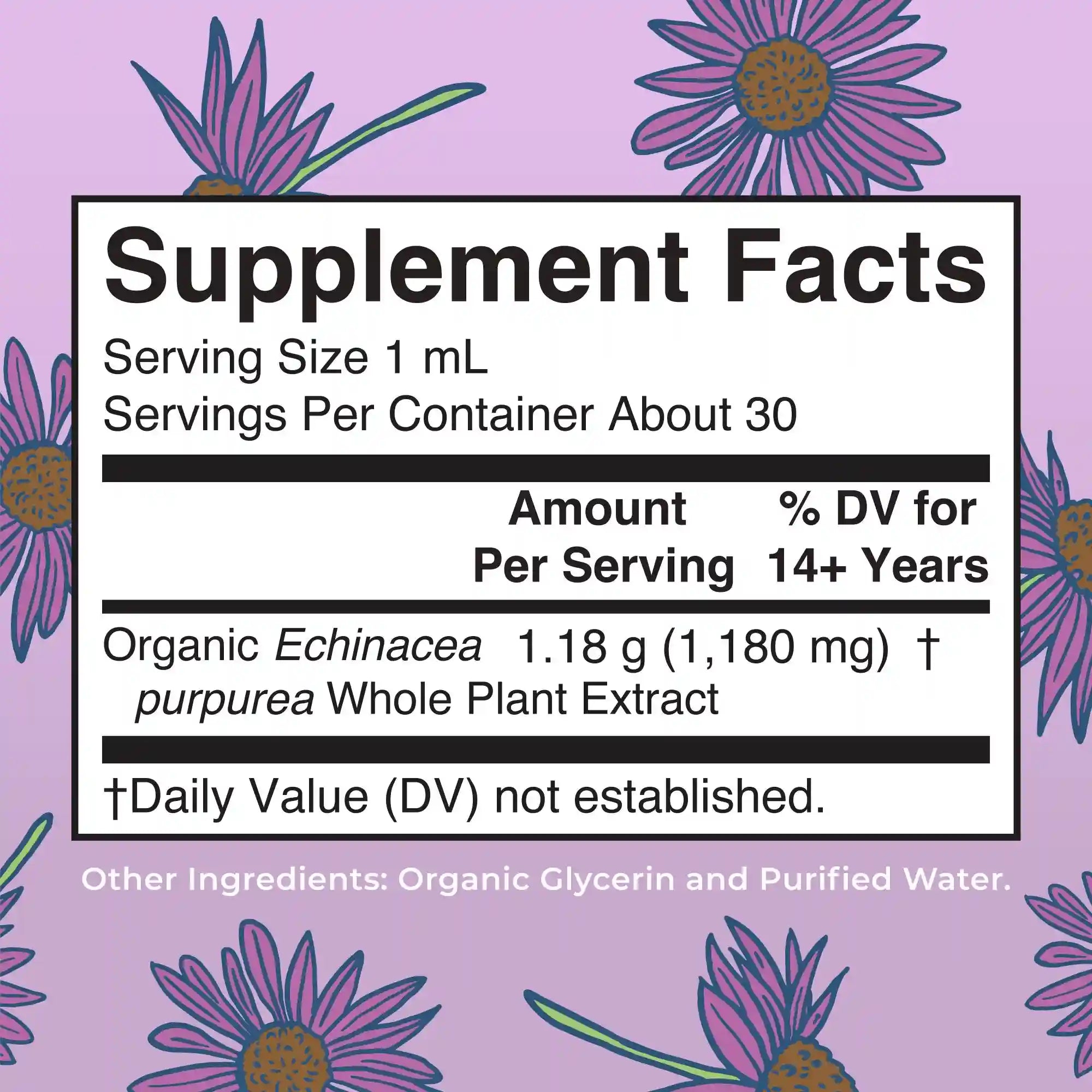 Organic Echinacea Purpurea Herbal Liquid Drops