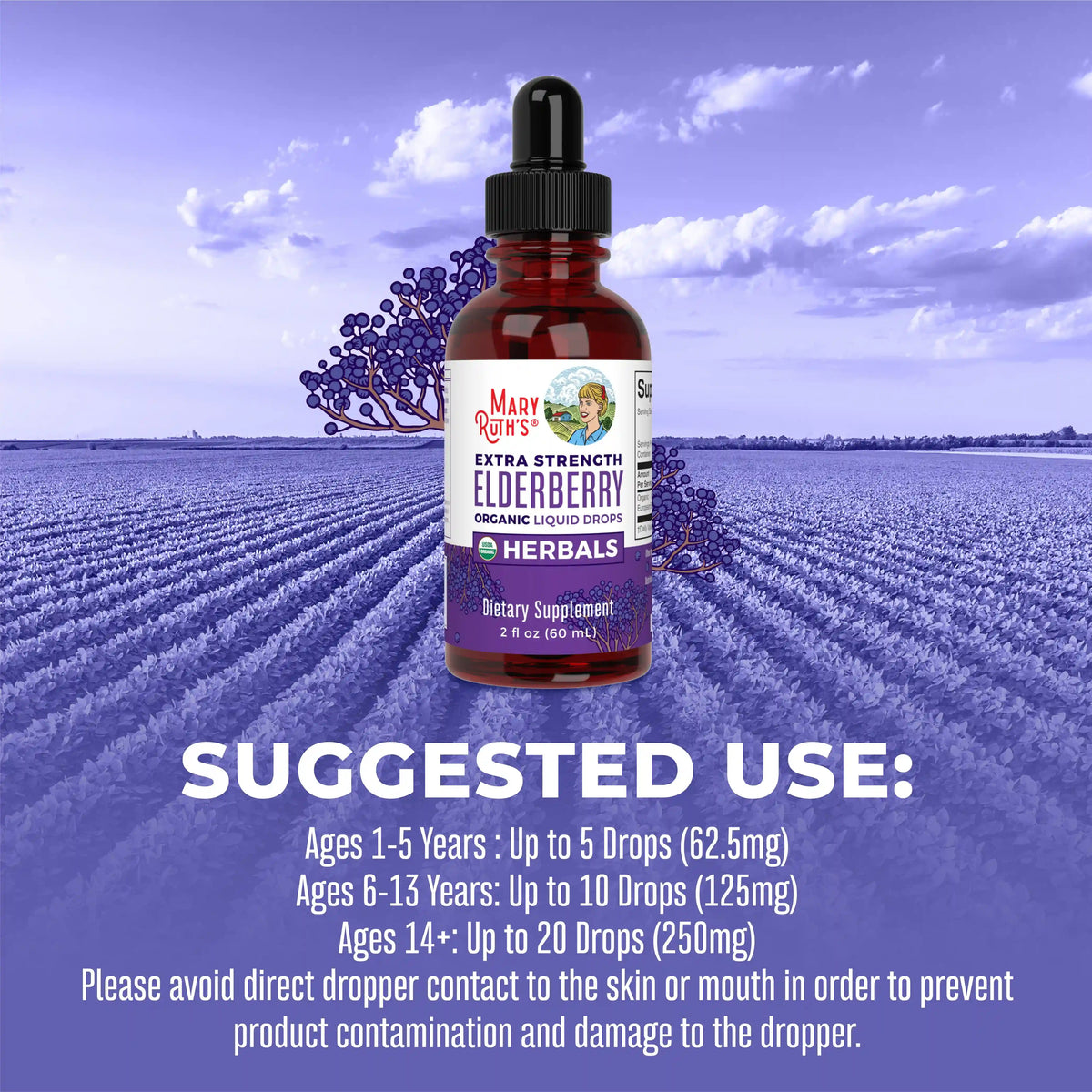 Organic Elderberry Extra Strength Liquid Drops