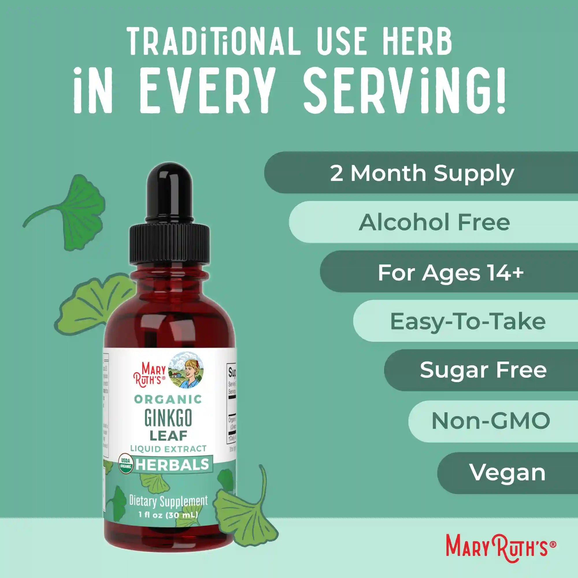 Organic Ginkgo Leaf Liquid Drops