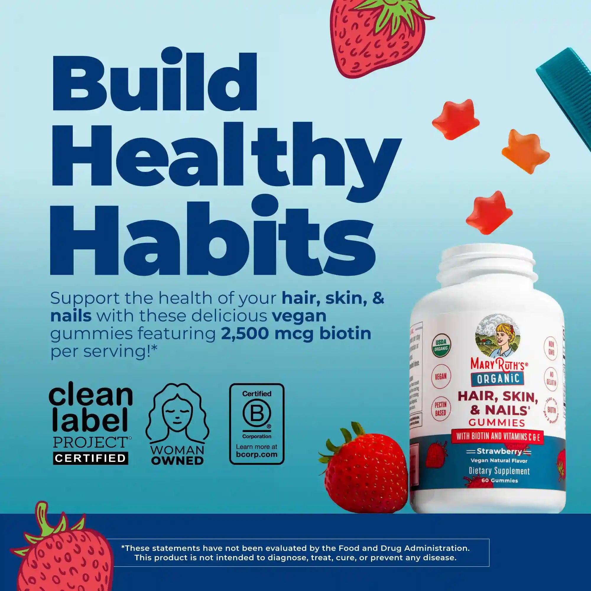 Organic Hair, Skin, & Nails Gummies