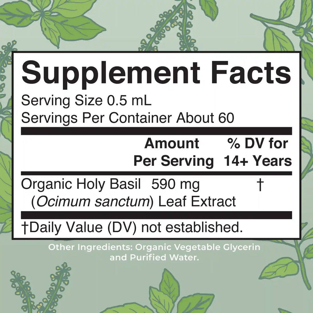 Organic Holy Basil Leaf Liquid Drops