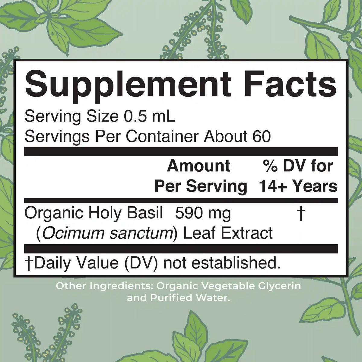 Organic Holy Basil Leaf Liquid Drops