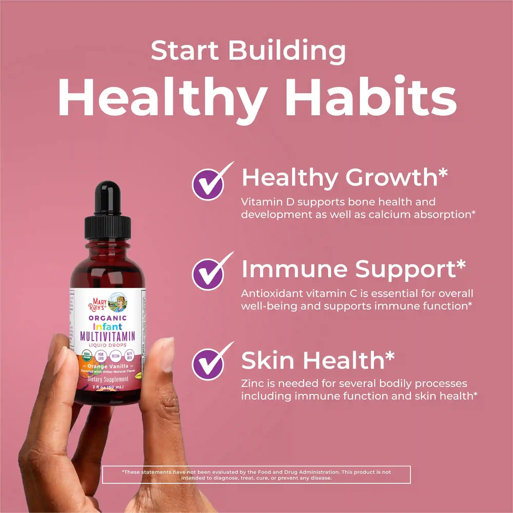 Organic Infant Multivitamin with Iron Liquid Drops