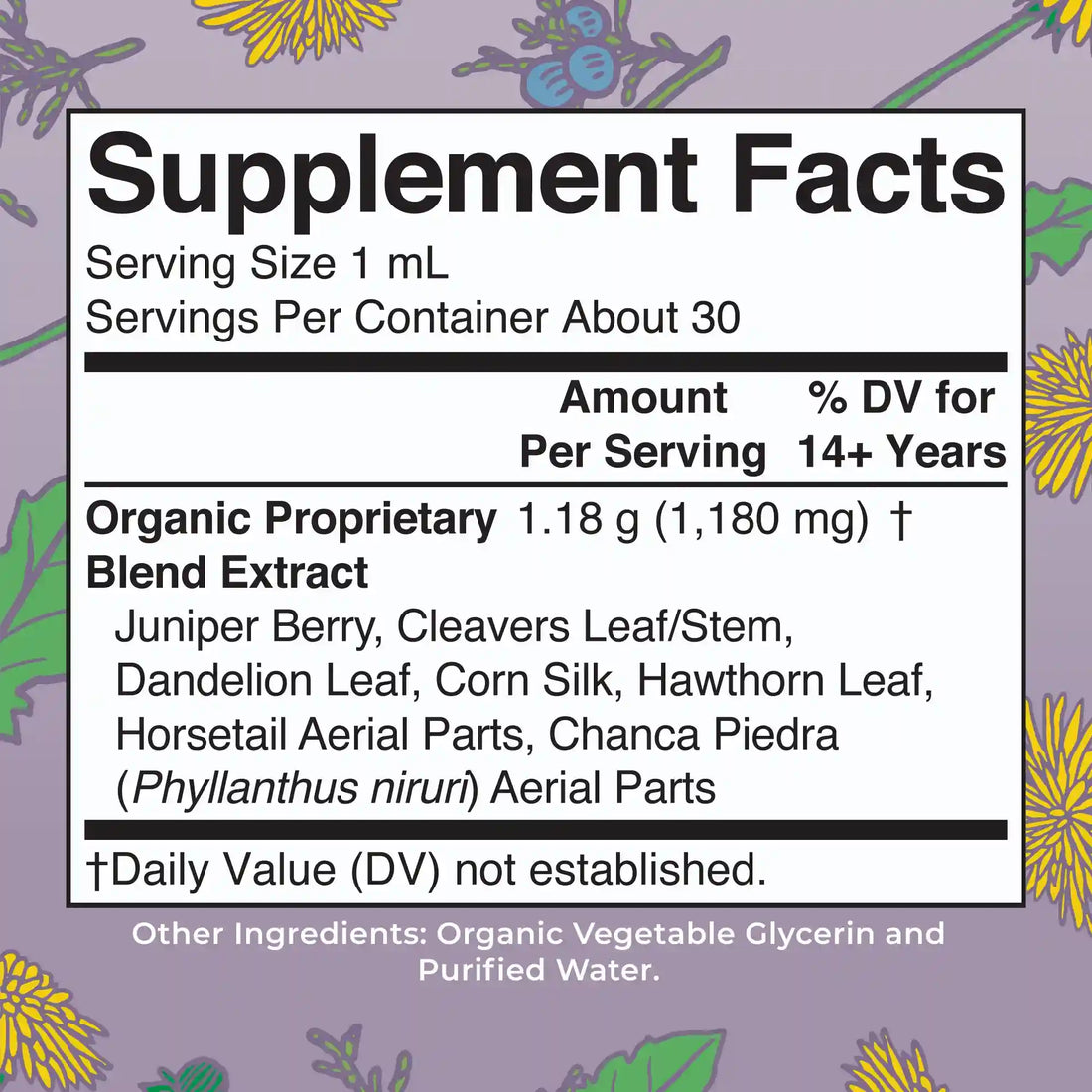 Organic Kidney & Bladder Herbal Blend Liquid Drops