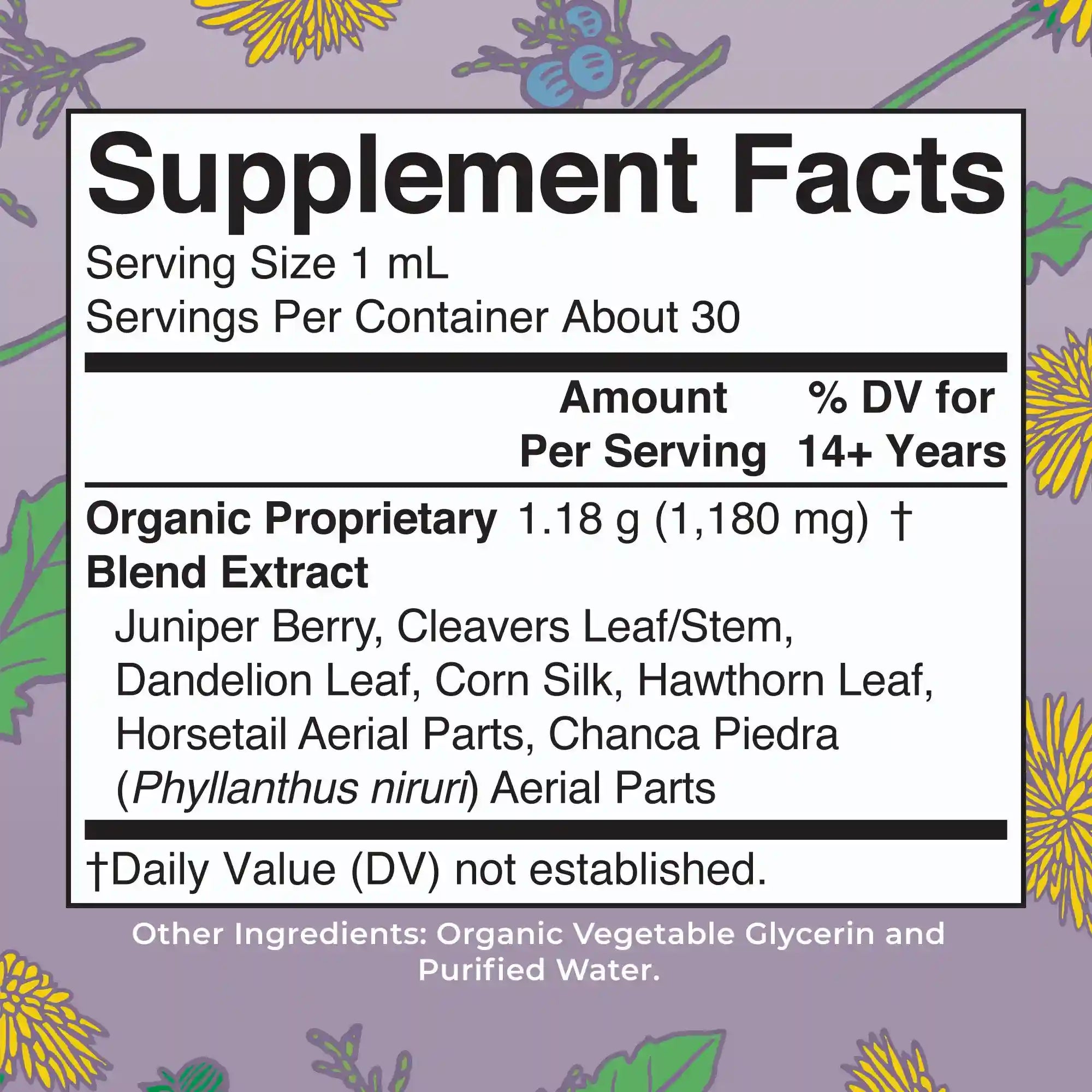 Organic Kidney & Bladder Herbal Blend Liquid Drops
