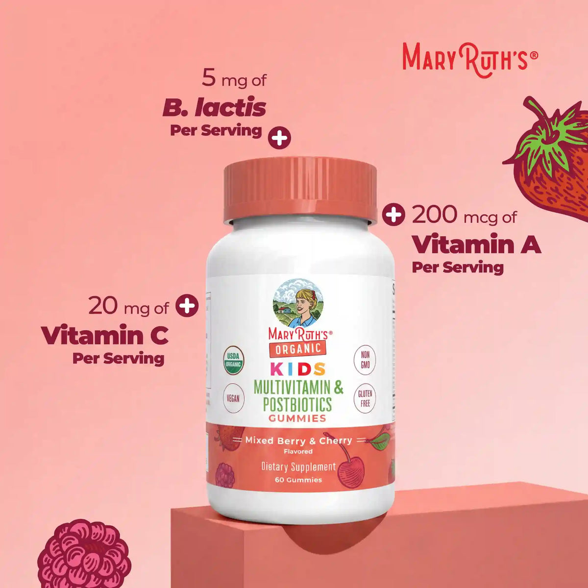 Organic Kids Multivitamin + Postbiotics Gummies