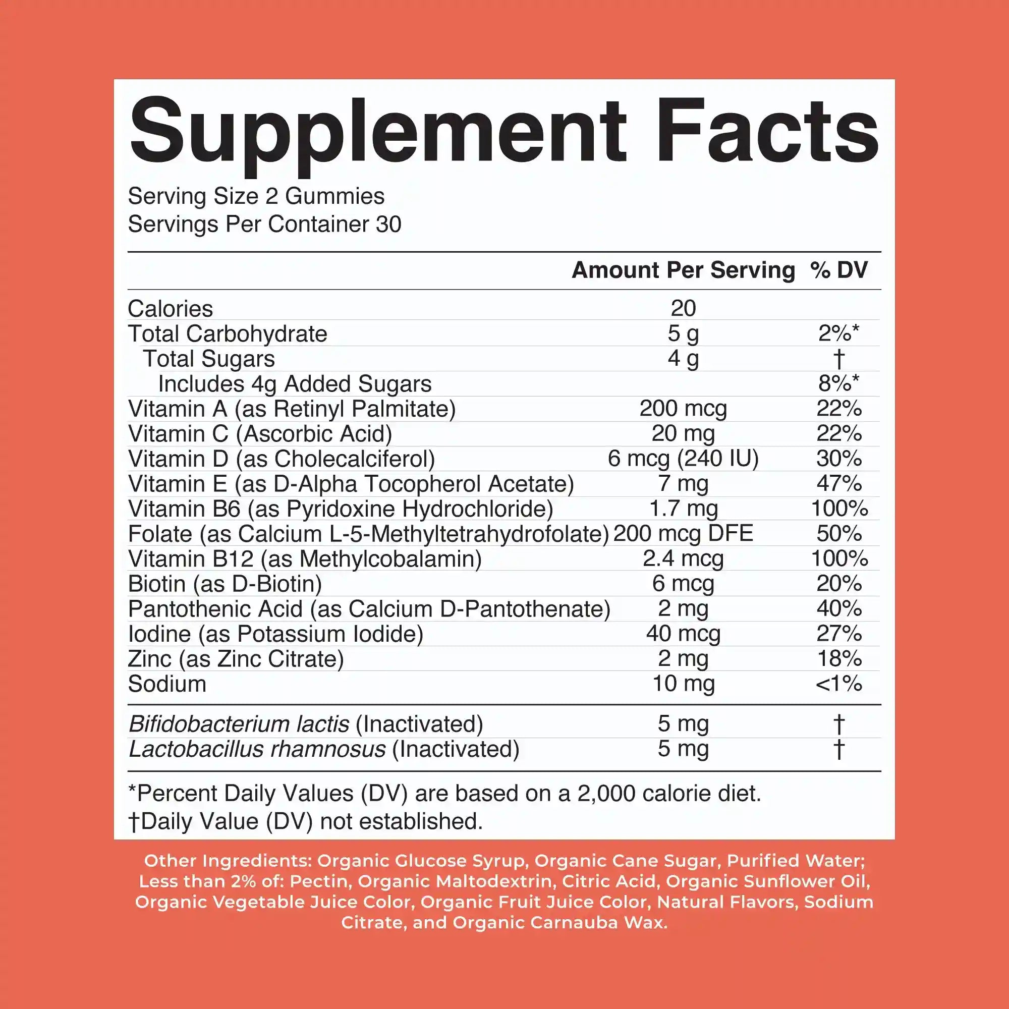 Organic Kids Multivitamin + Postbiotics Gummies
