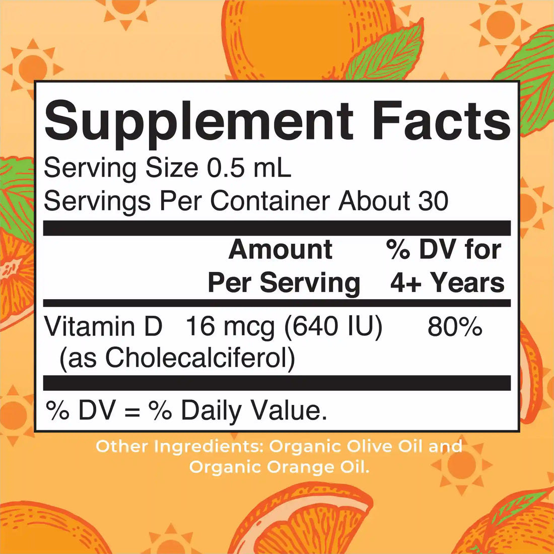 Organic Kids Vitamin D3 Liquid Drops