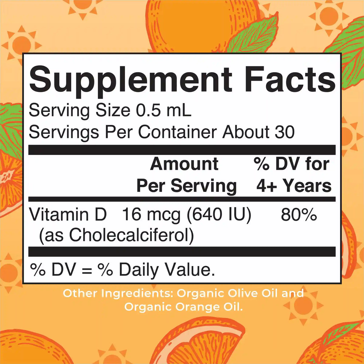 Organic Kids Vitamin D3 Liquid Drops