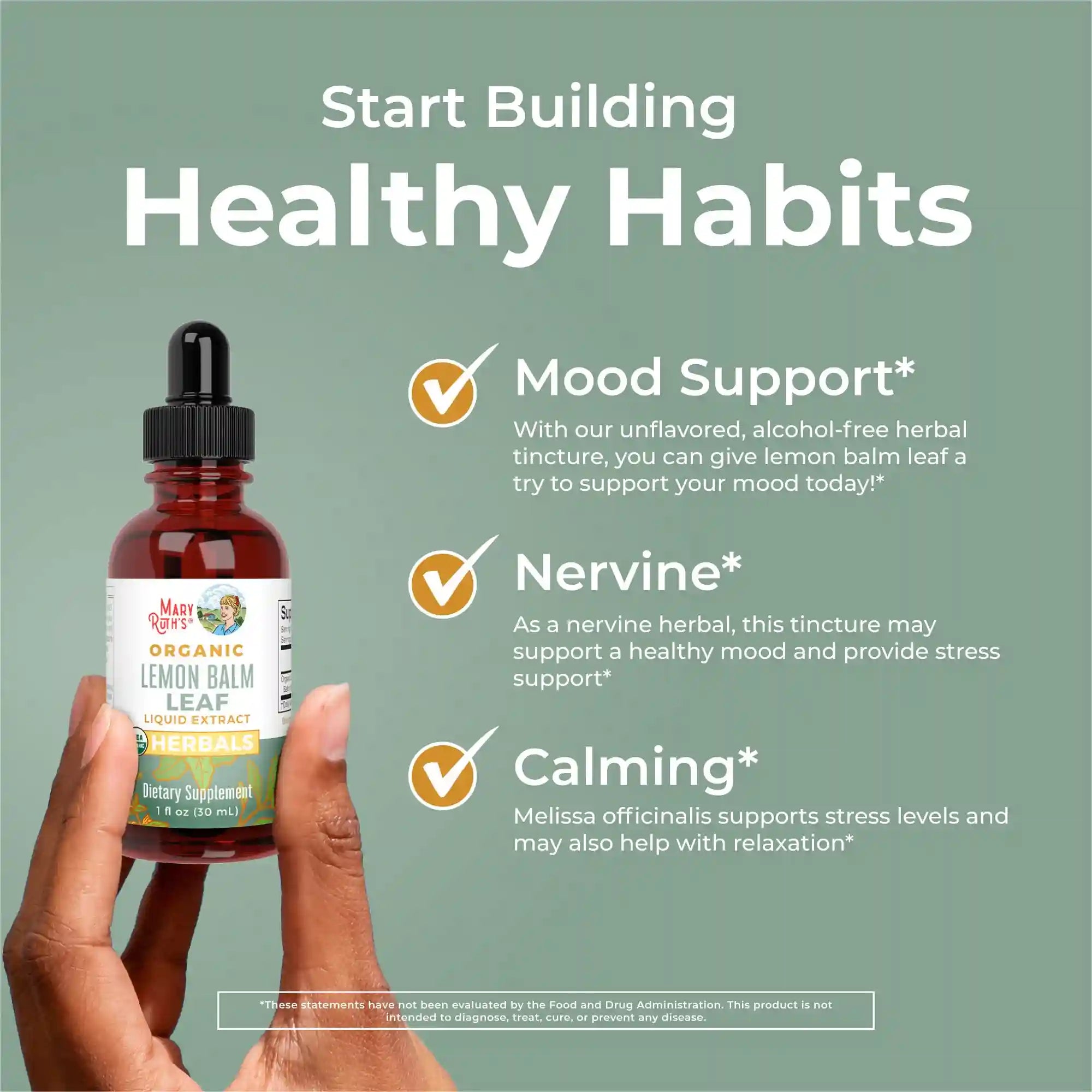 Organic Lemon Balm Leaf Liquid Drops