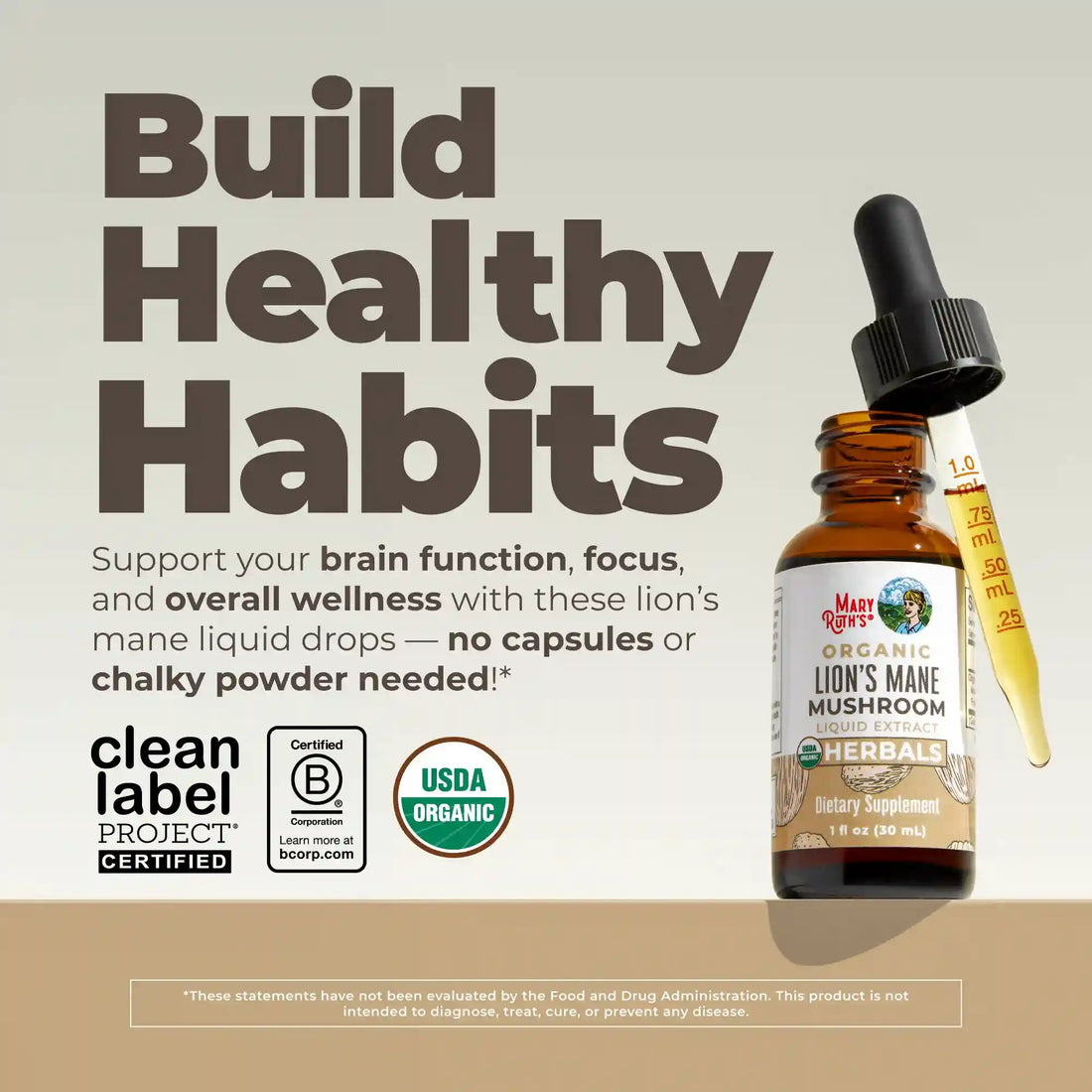 Organic Lion’s Mane Liquid Drops