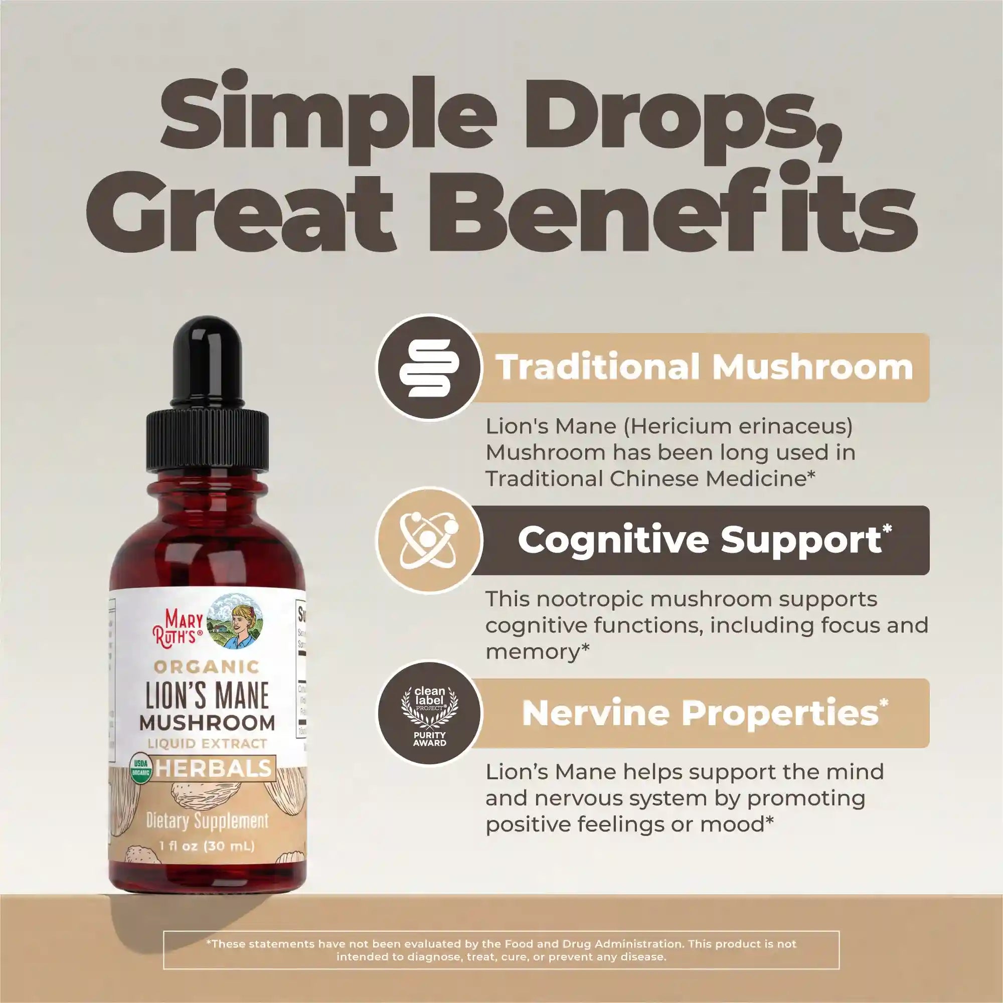 Organic Lion’s Mane Liquid Drops