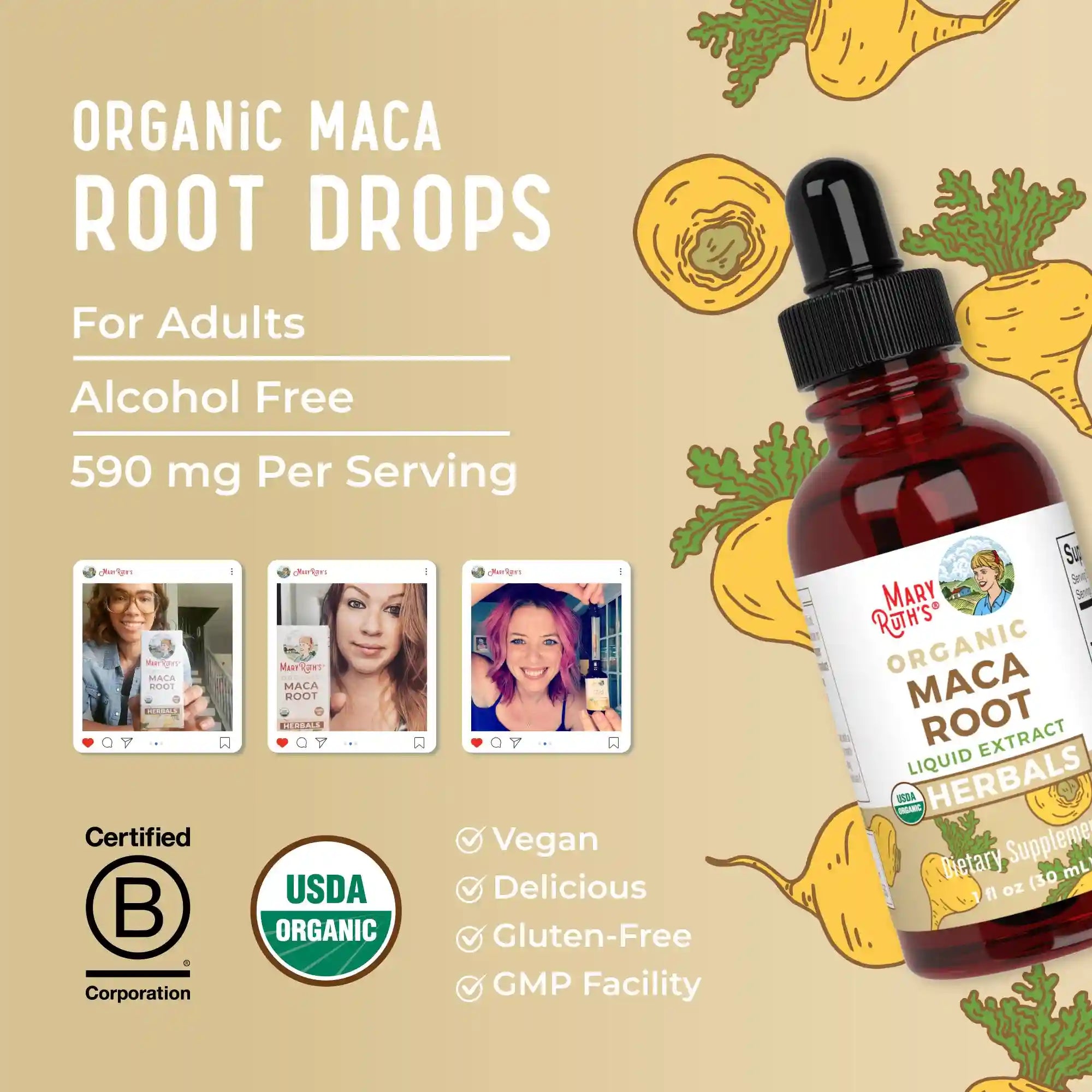 Organic Maca Root Liquid Drops