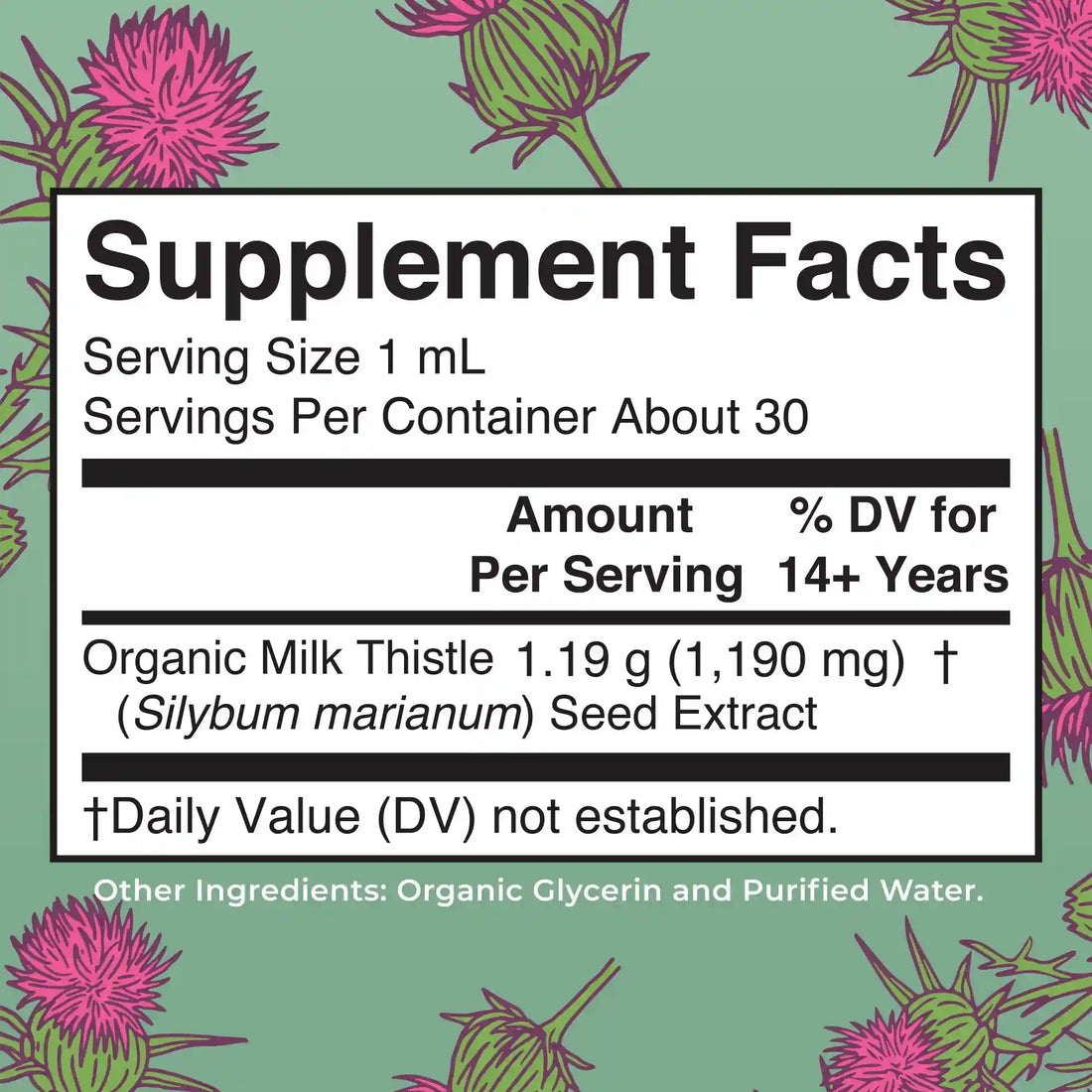 Organic Milk Thistle Seed Liquid Drops
