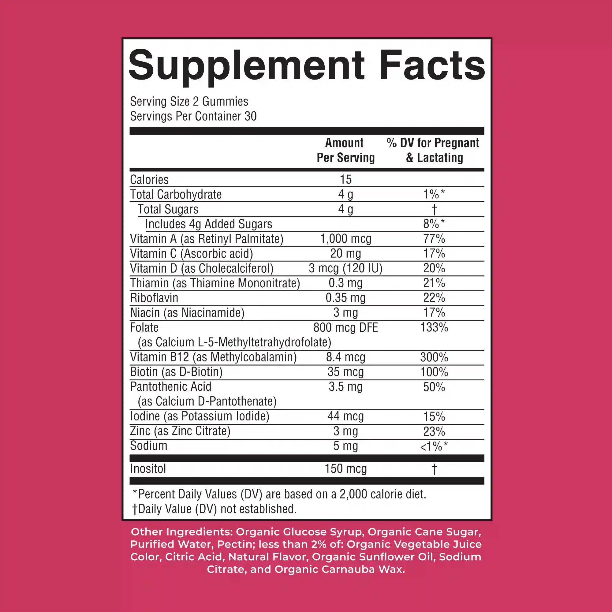 Organic Prenatal & Postnatal Multivitamin Gummies