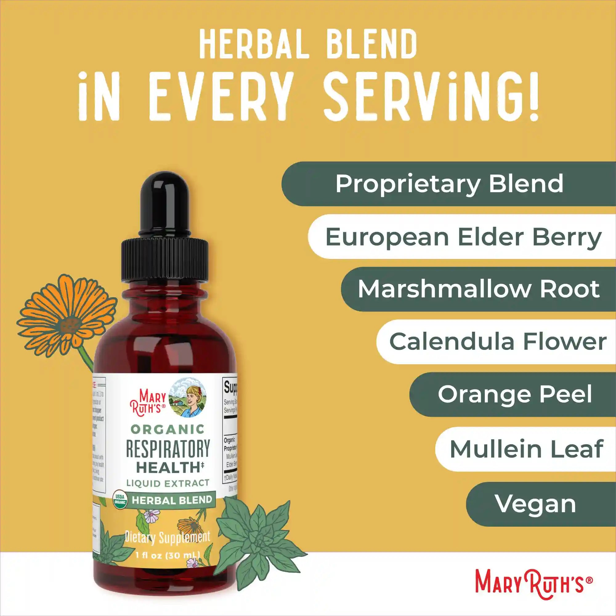 Organic Respiratory Health Herbal Blend Liquid Drops