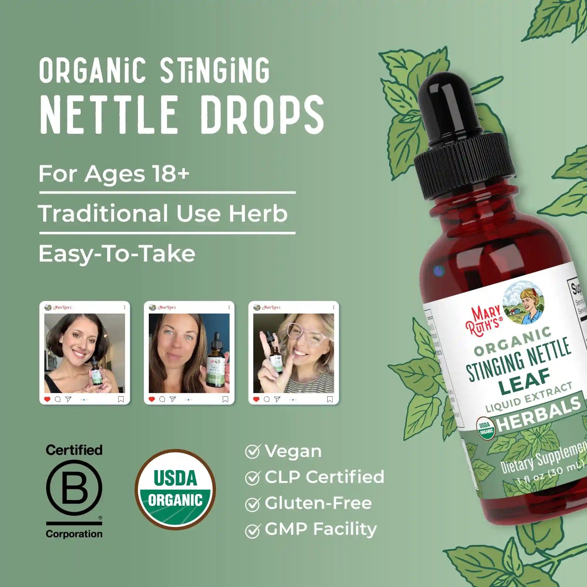 Organic Stinging Nettle Leaf Liquid Drops