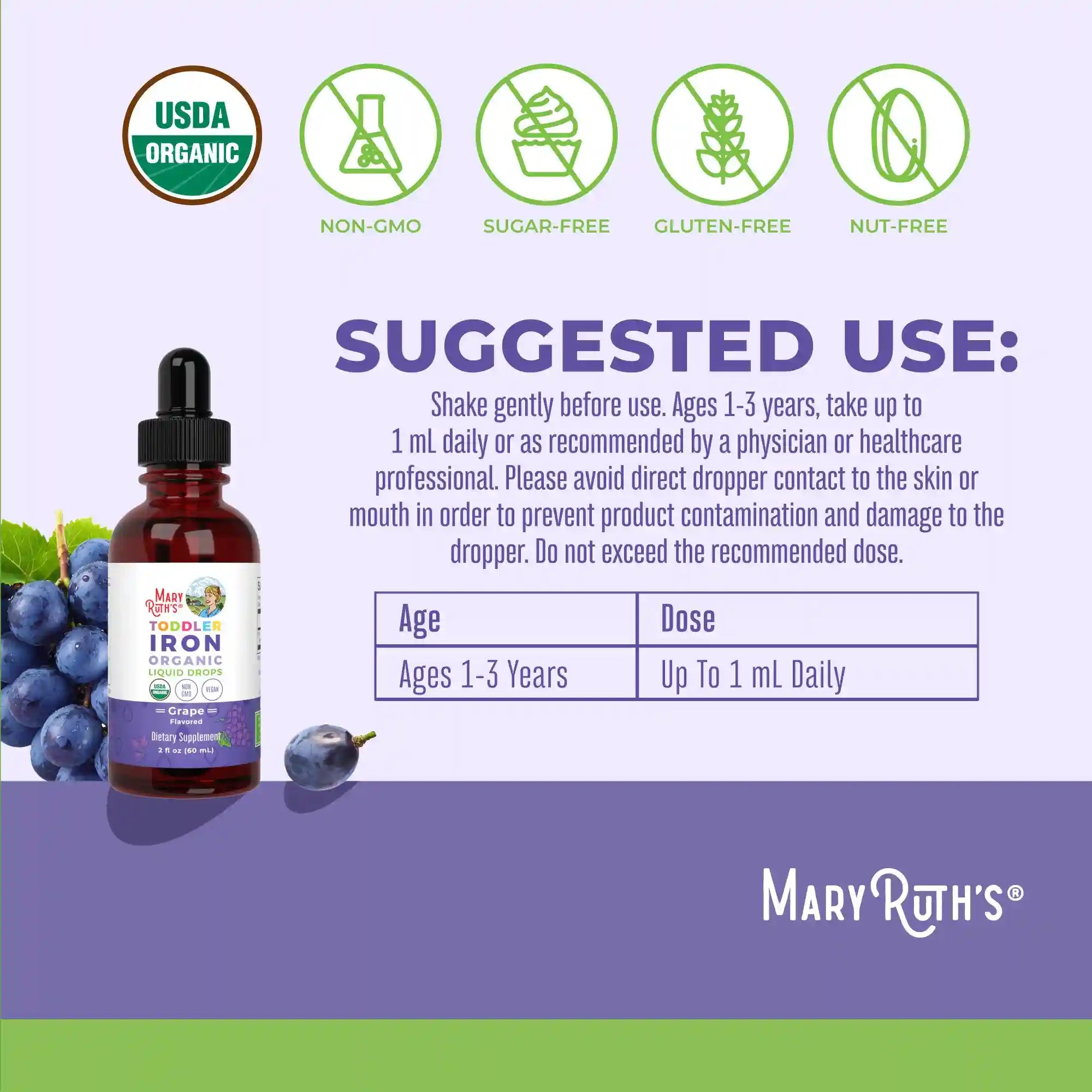 Organic Toddler Iron Liquid Drops