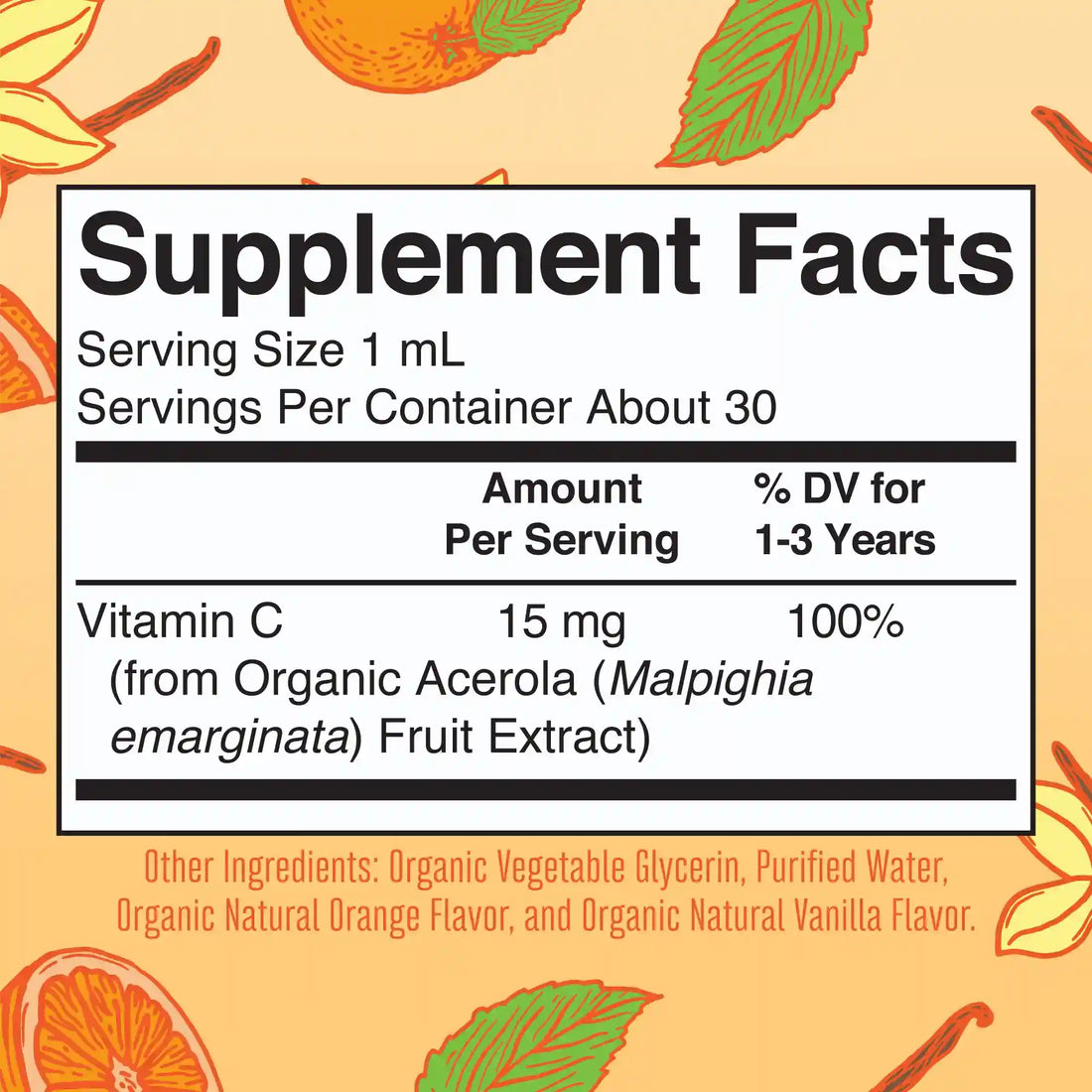 Organic Toddler Vitamin C Liquid Drops