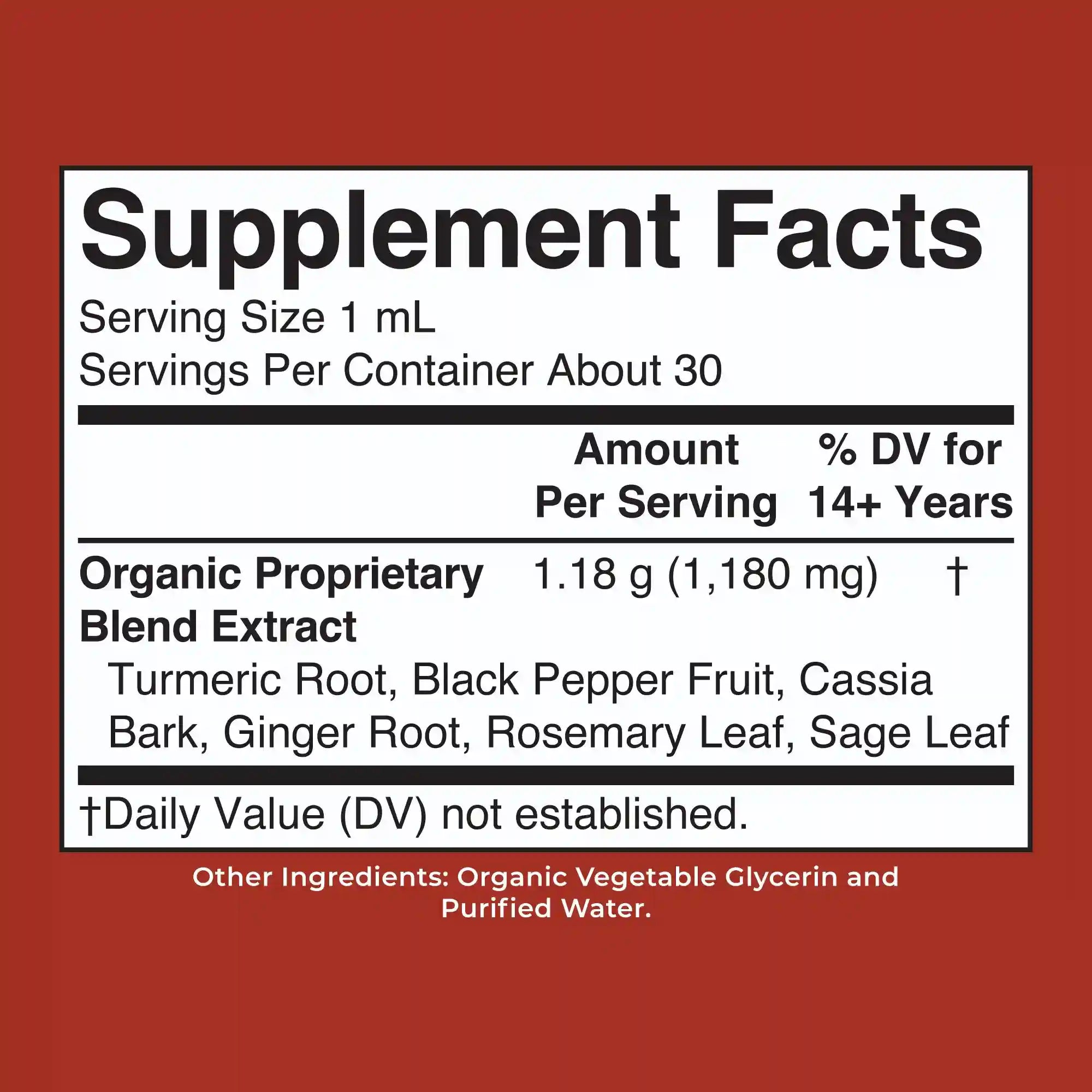 Organic Turmeric Gold Herbal Blend Liquid Drops