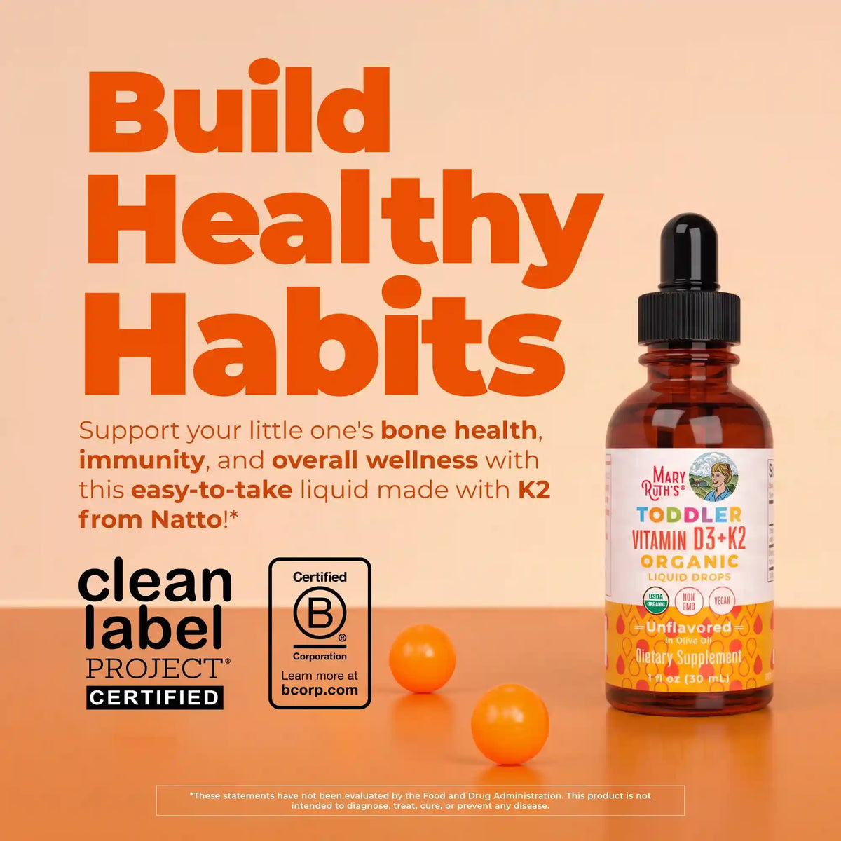 Toddler Vitamin D3+K2 Liquid Drops