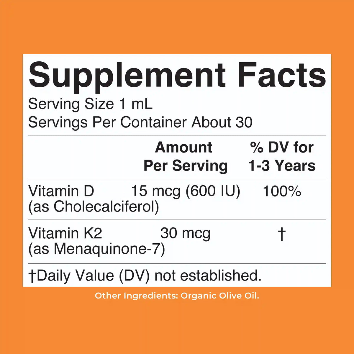 Toddler Vitamin D3+K2 Liquid Drops